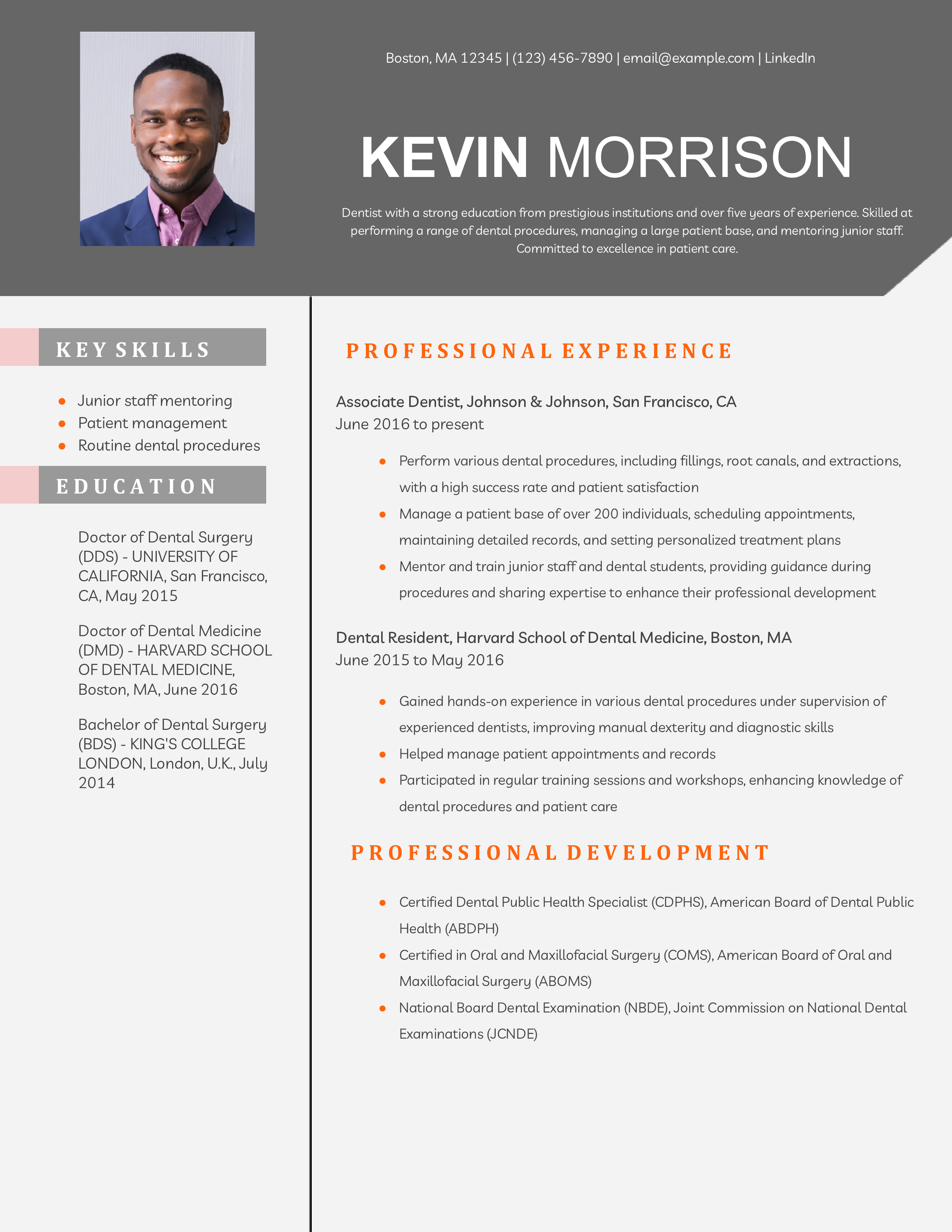 Dentist Resume Examples and Templates for 2025