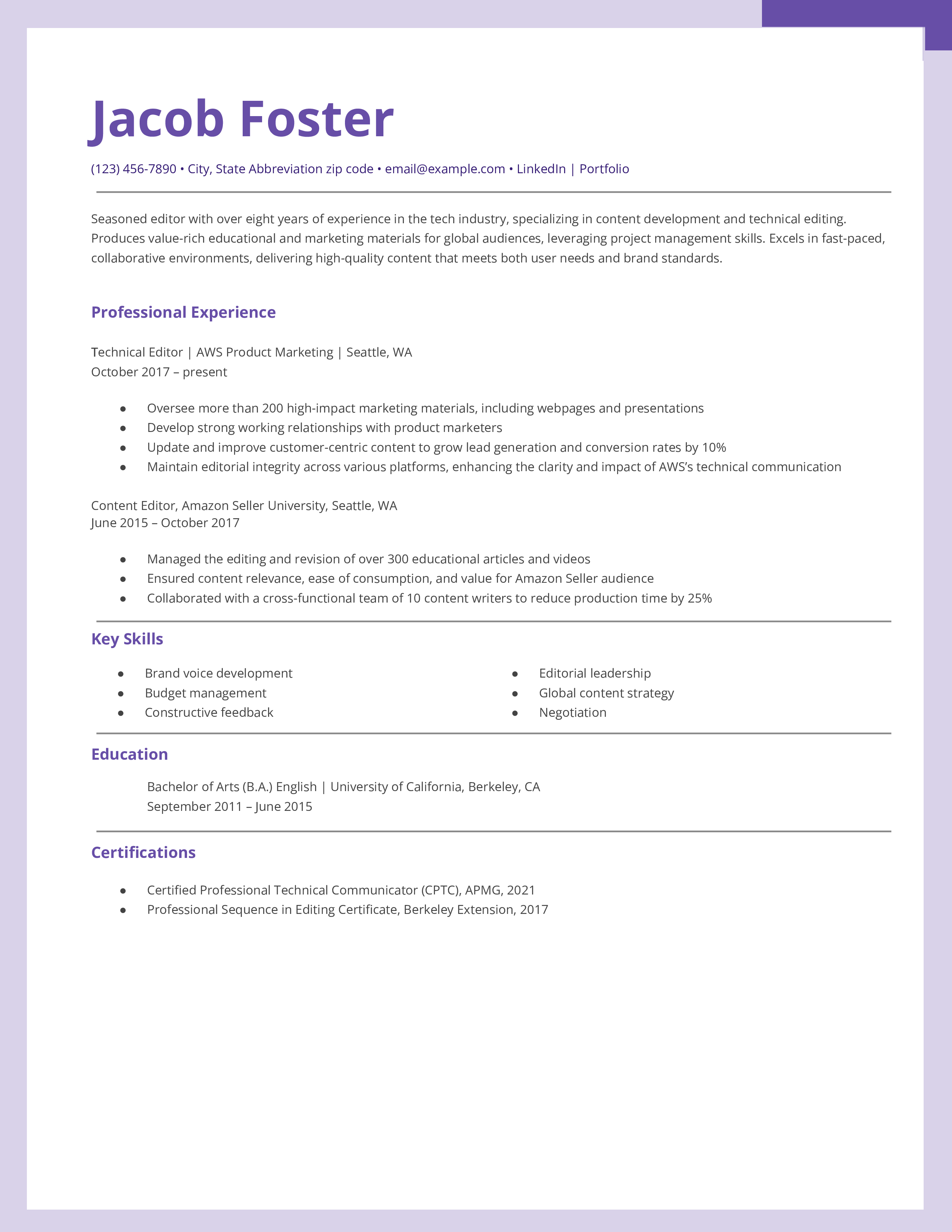 ATS Friendly Editor Resume Template (file _ make a copy)