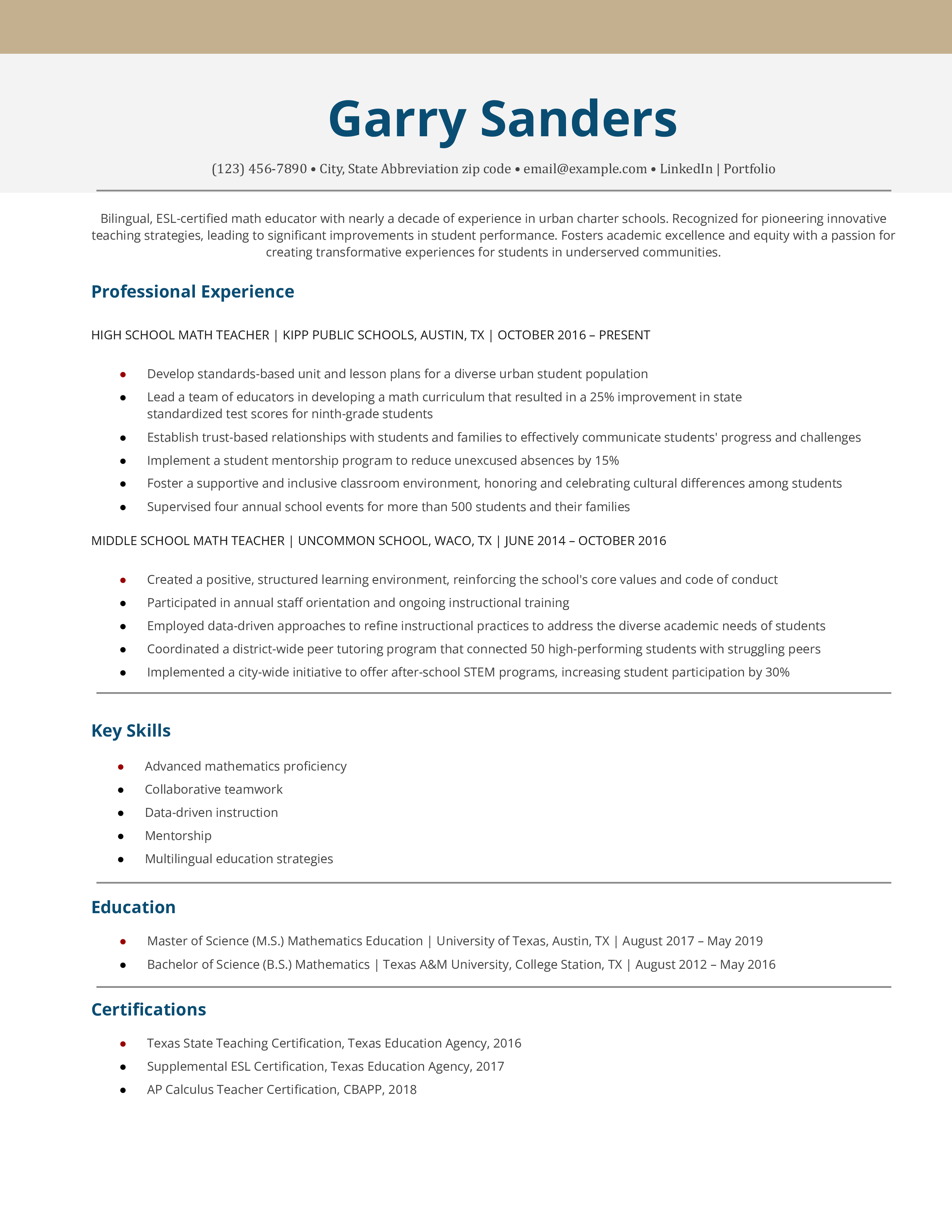 ATS Friendly Education Resume Template Example (file _ make a copy)-1