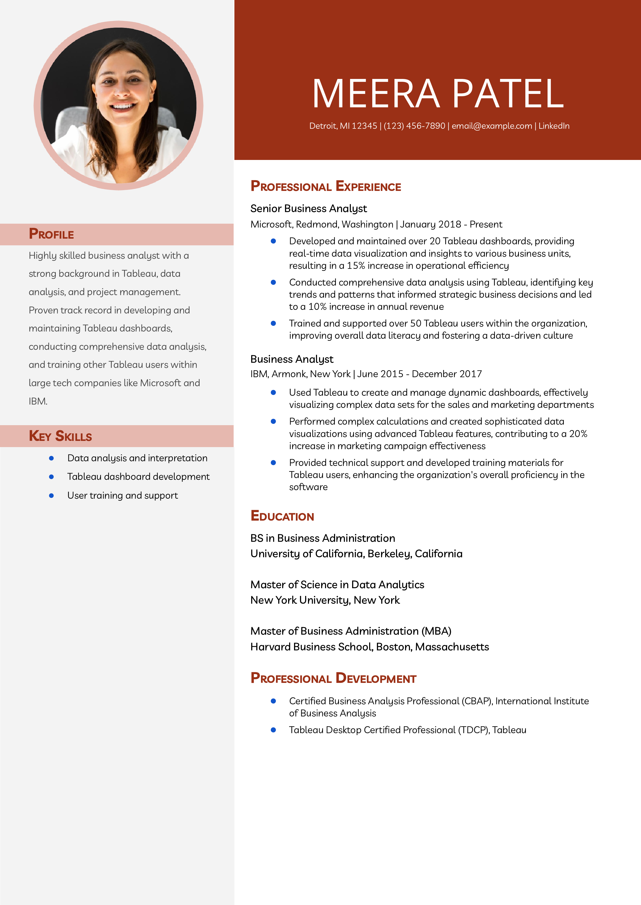 Tableau Resume Examples and Templates for 2024