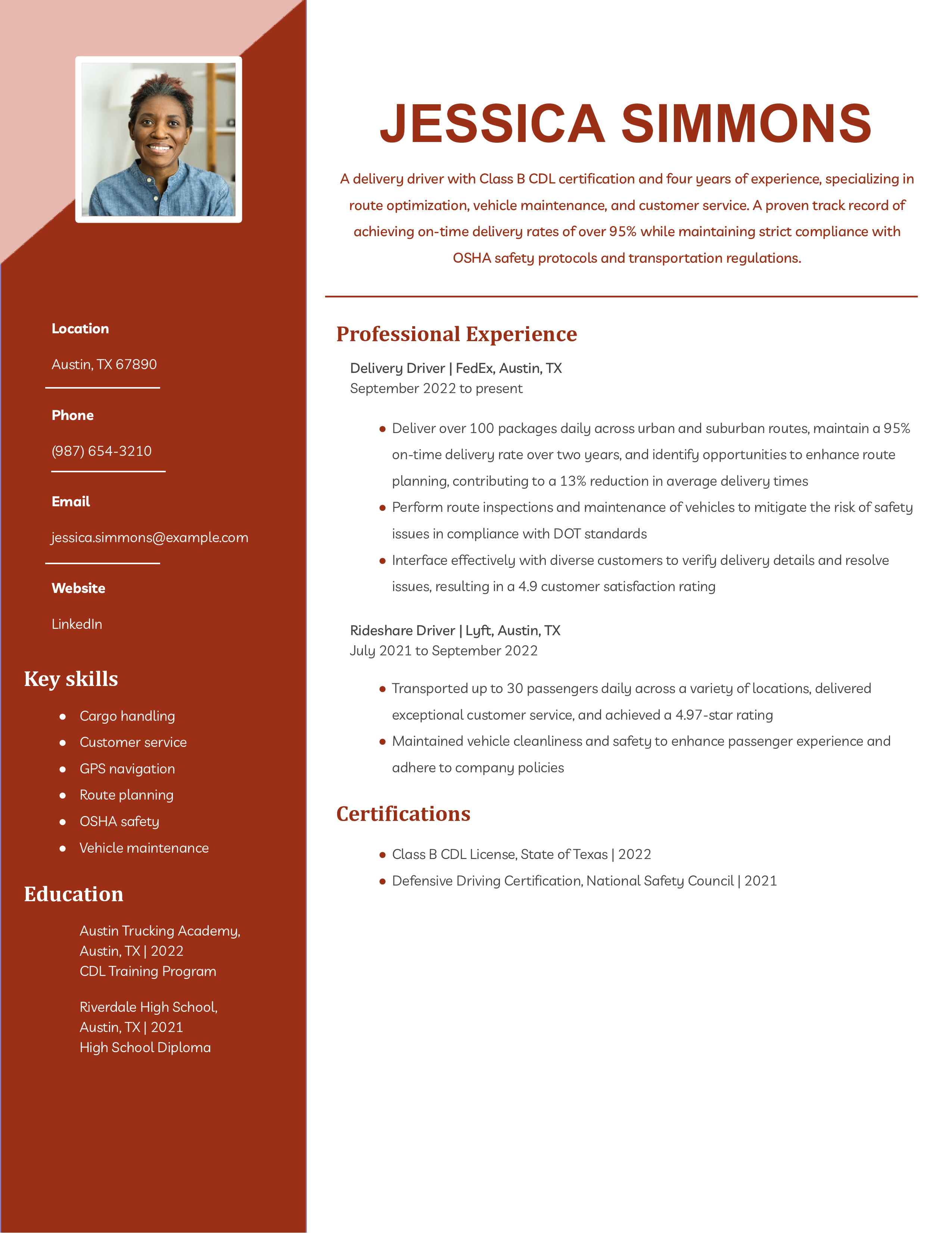 Delivery Driver Resume Examples and Templates for 2024