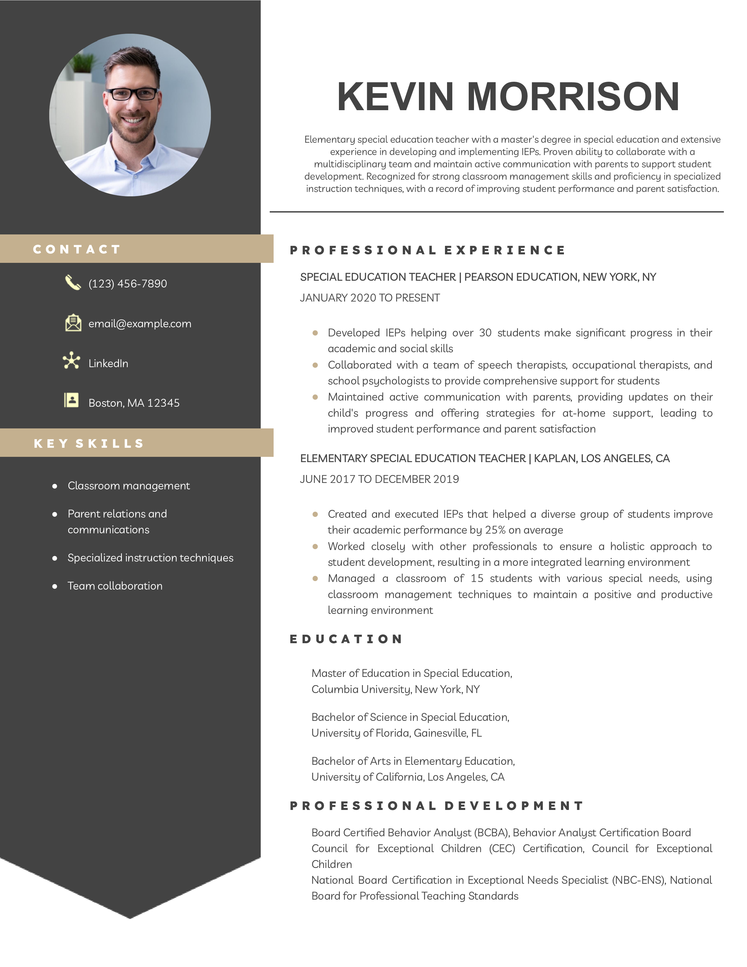 Special Education Teacher Resume Examples and Templates for 2024