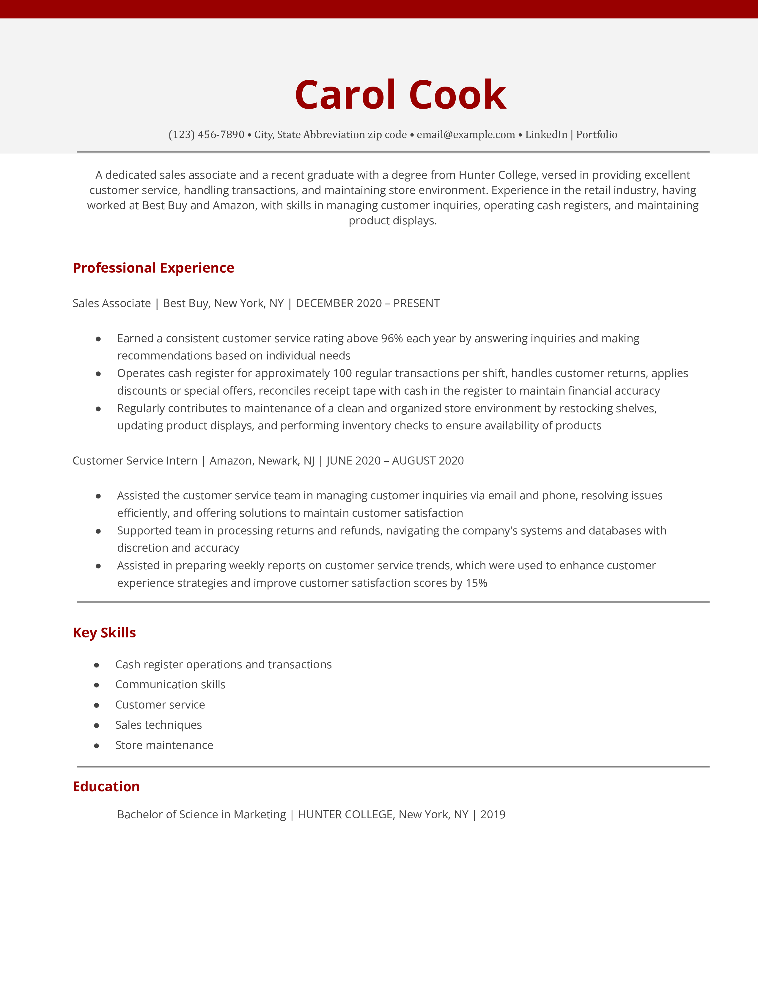 Entry Level Sales Associate Resume Template Example (file _ make a copy)