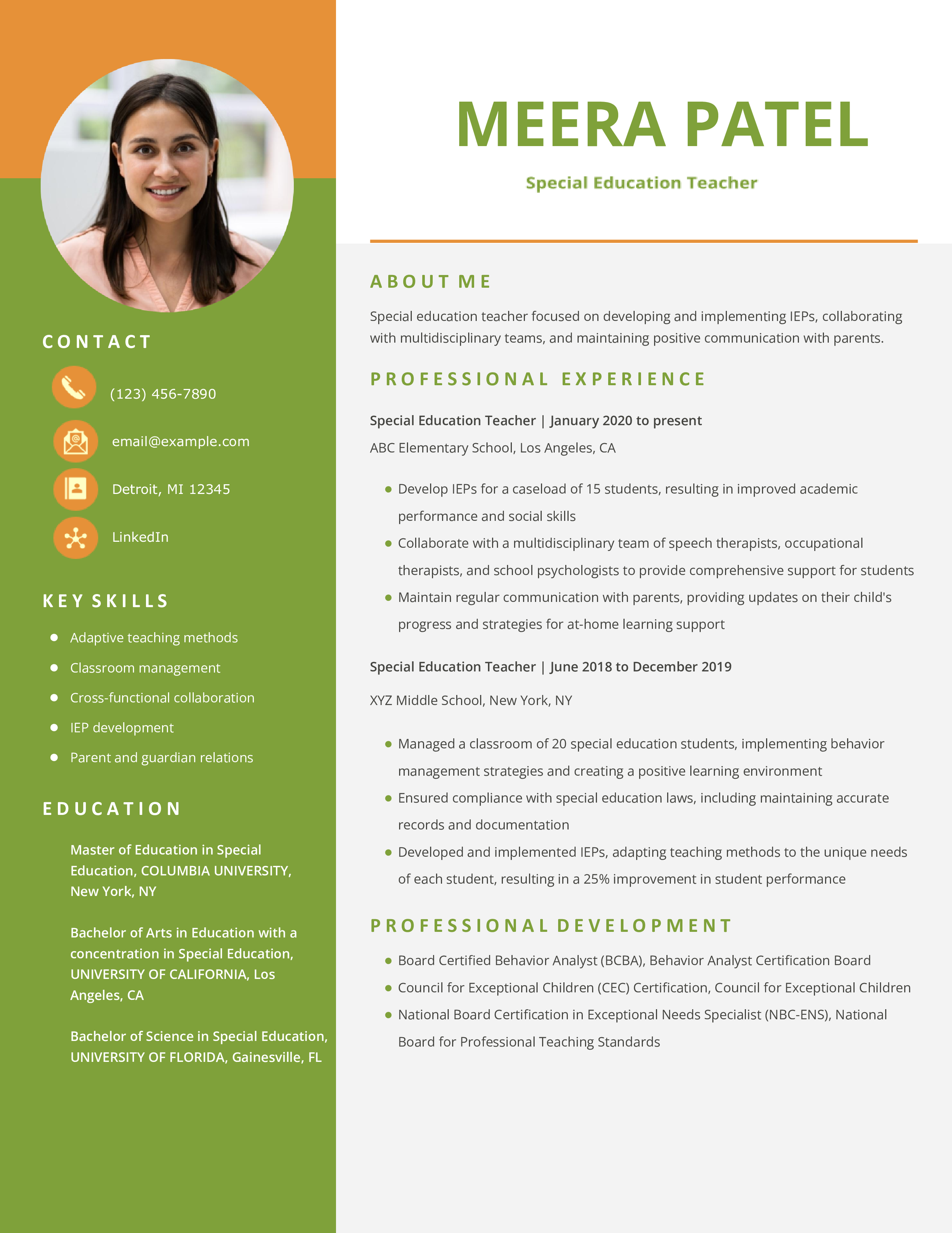 Special Education Teacher Resume Examples and Templates for 2024