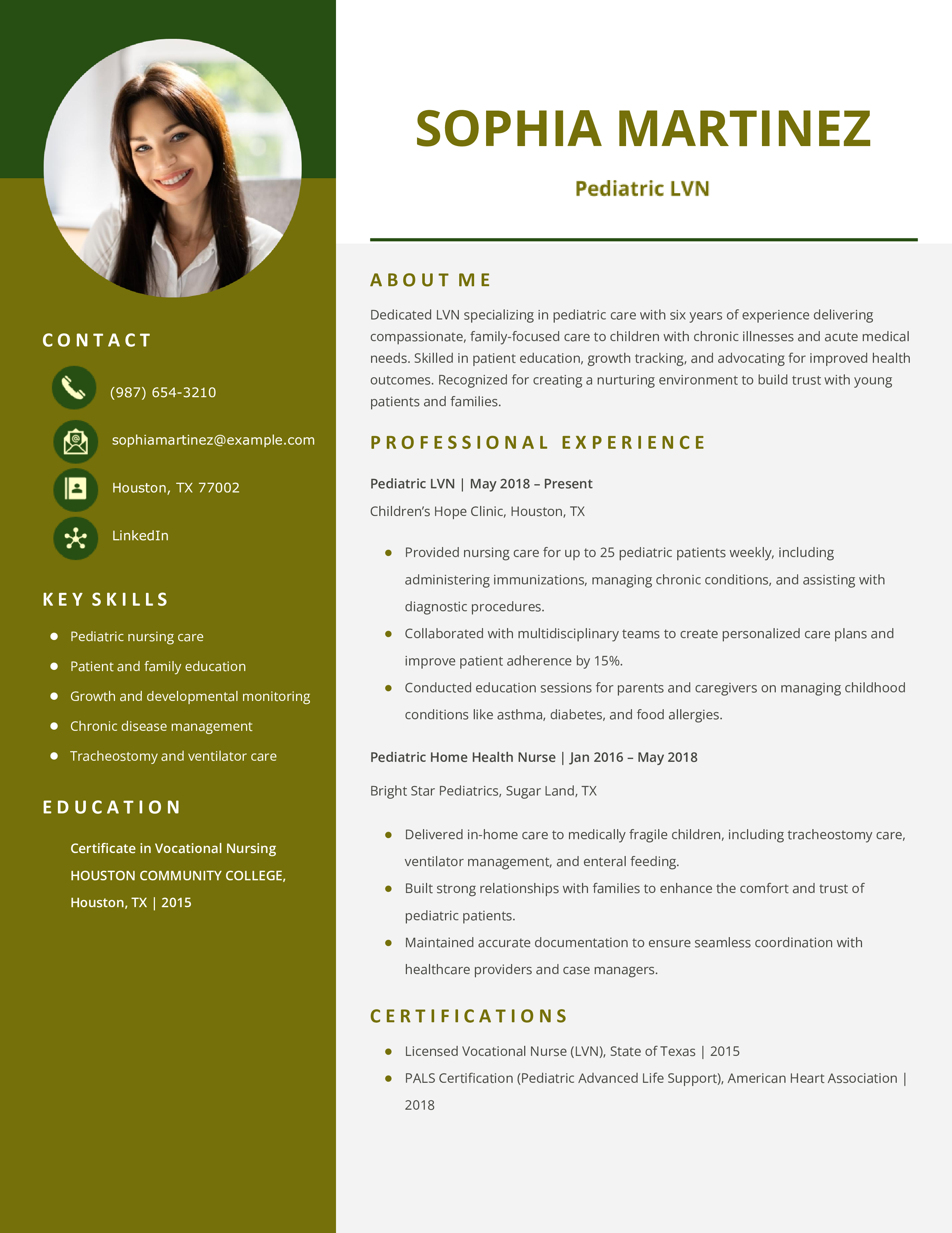 Licensed Vocational Nurse Resume - Licensed Vocational Nurse %E2%80%93 Pediatric Specialist Resume Example.pdf 