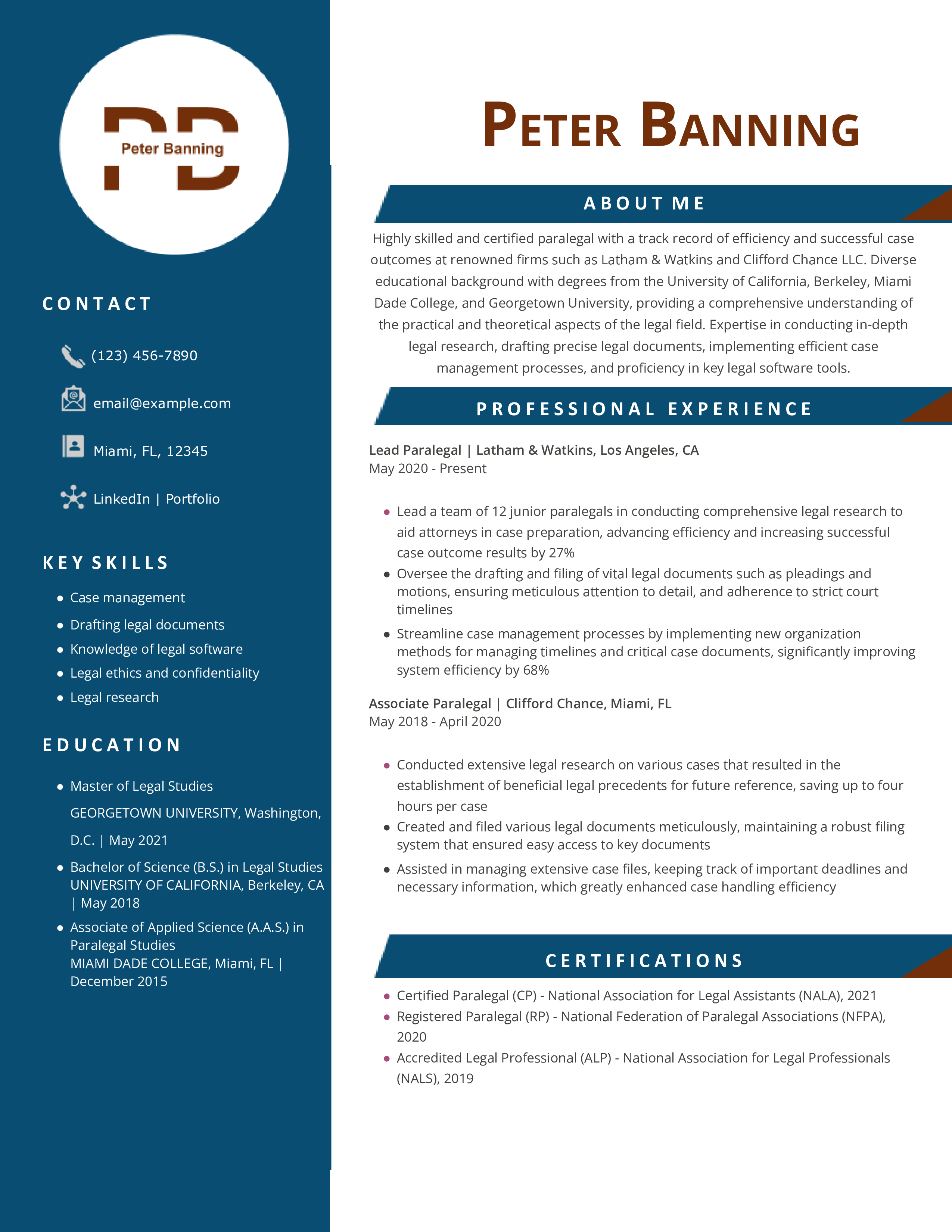 Mid Career Paralegal Resume Template Example (file _ make a copy)