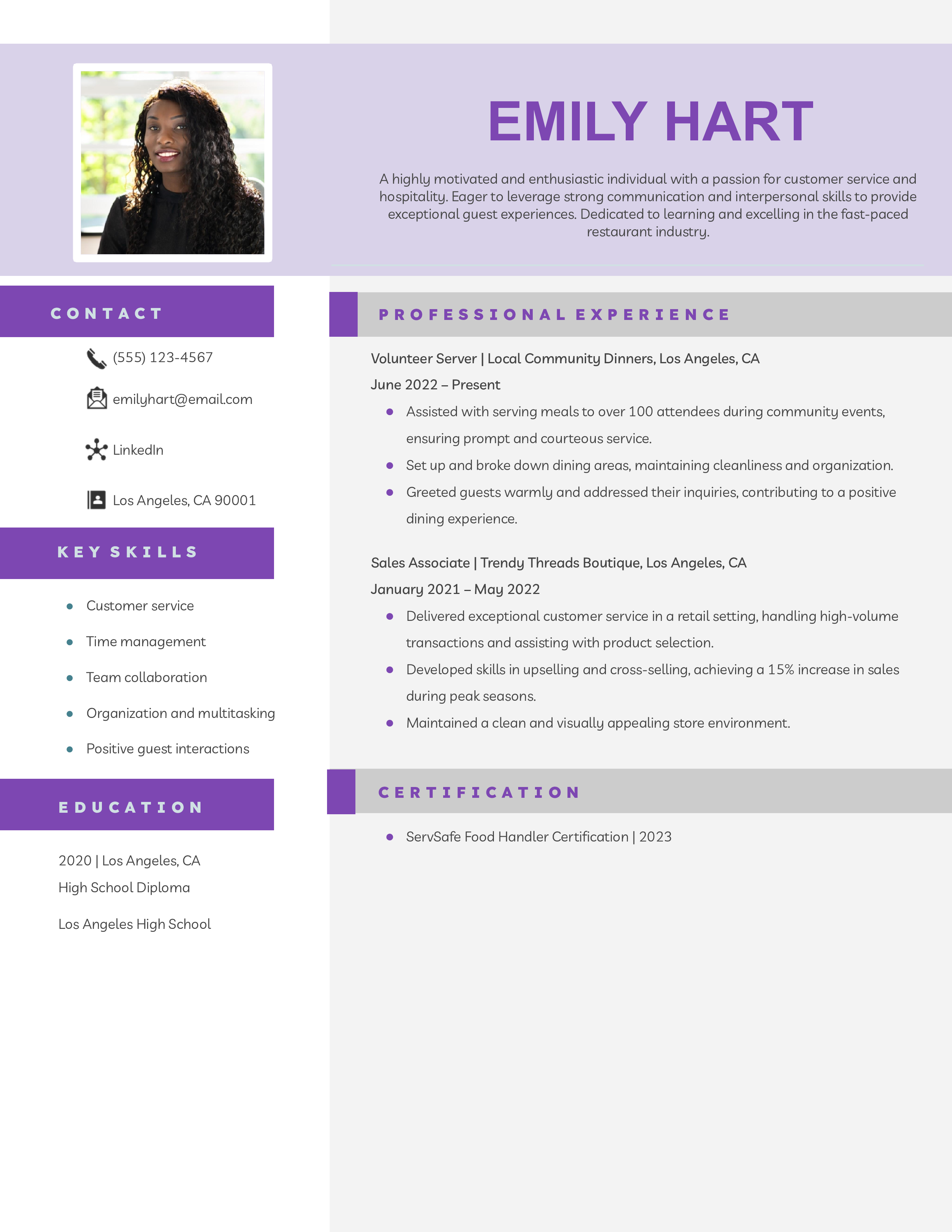 Restaurant Server Resume Examples - Restaurant Server With No Experience Resume Example.pdf 