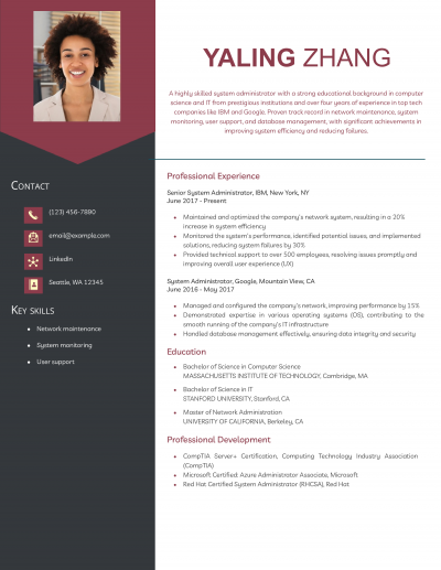 System Administrator Resume Examples and Templates