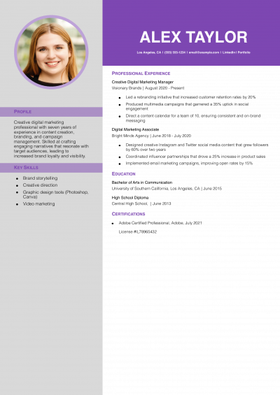 Creative Resume Templates and Examples for 2025