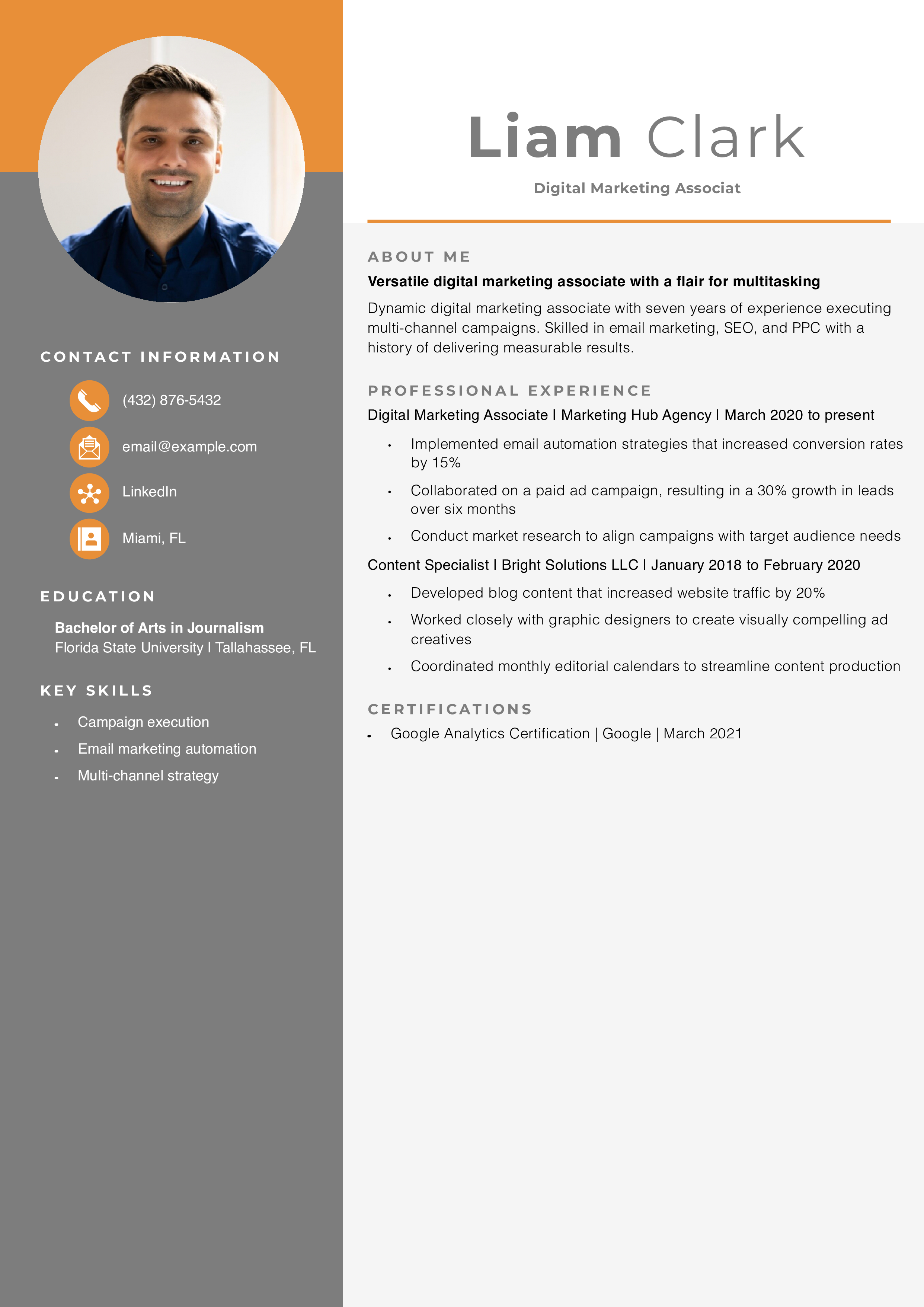 Digital Marketing Associate Resume