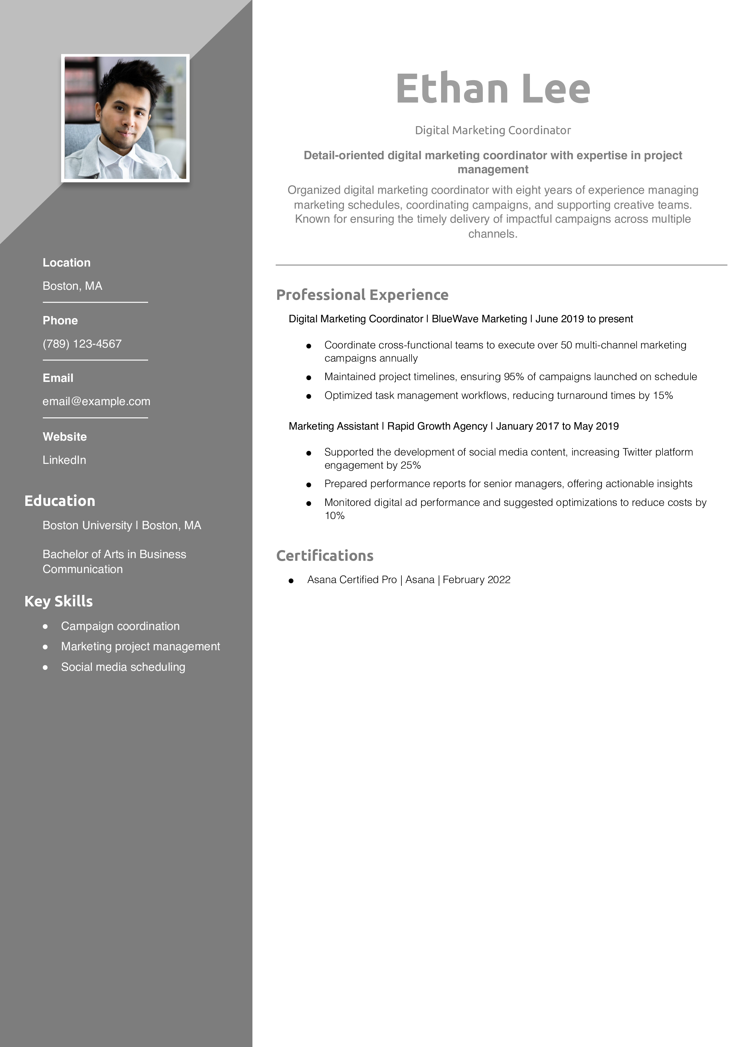 Digital Marketing Coordinator Resume