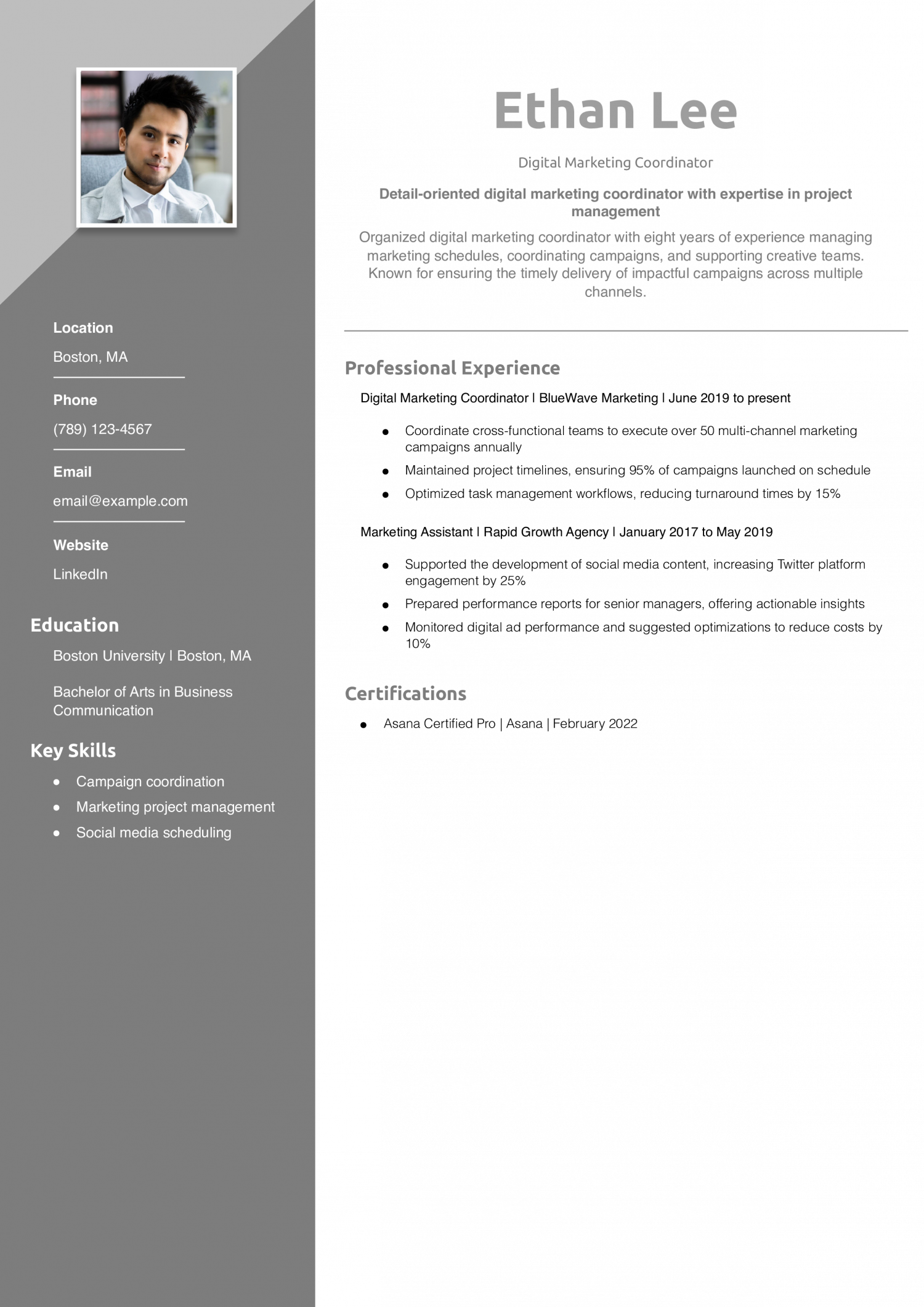 Digital Marketing Coordinator Resume