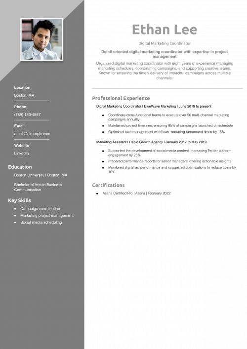 Digital Marketing Coordinator Resume
