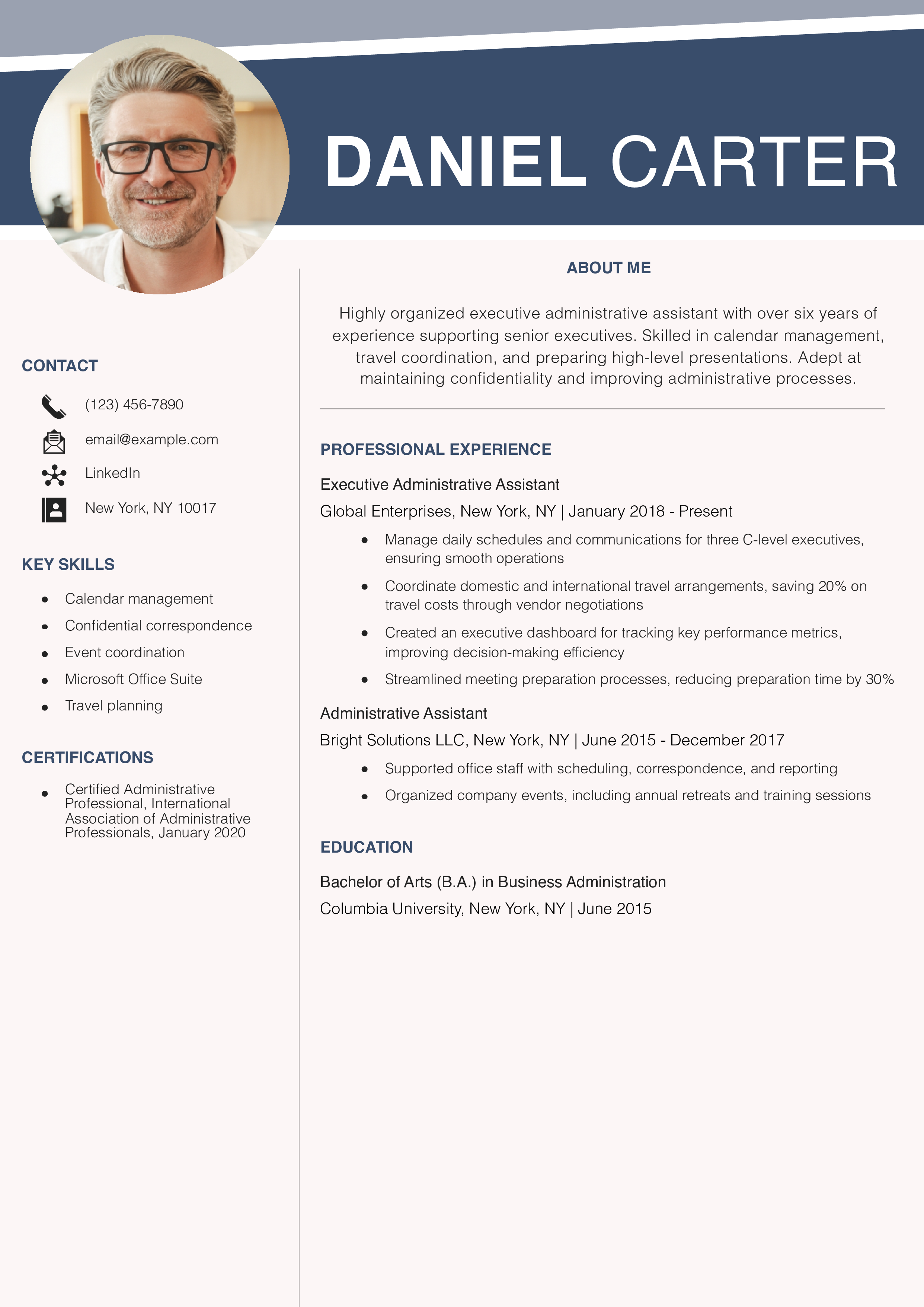 Executive Administrative Assistant Resume Example