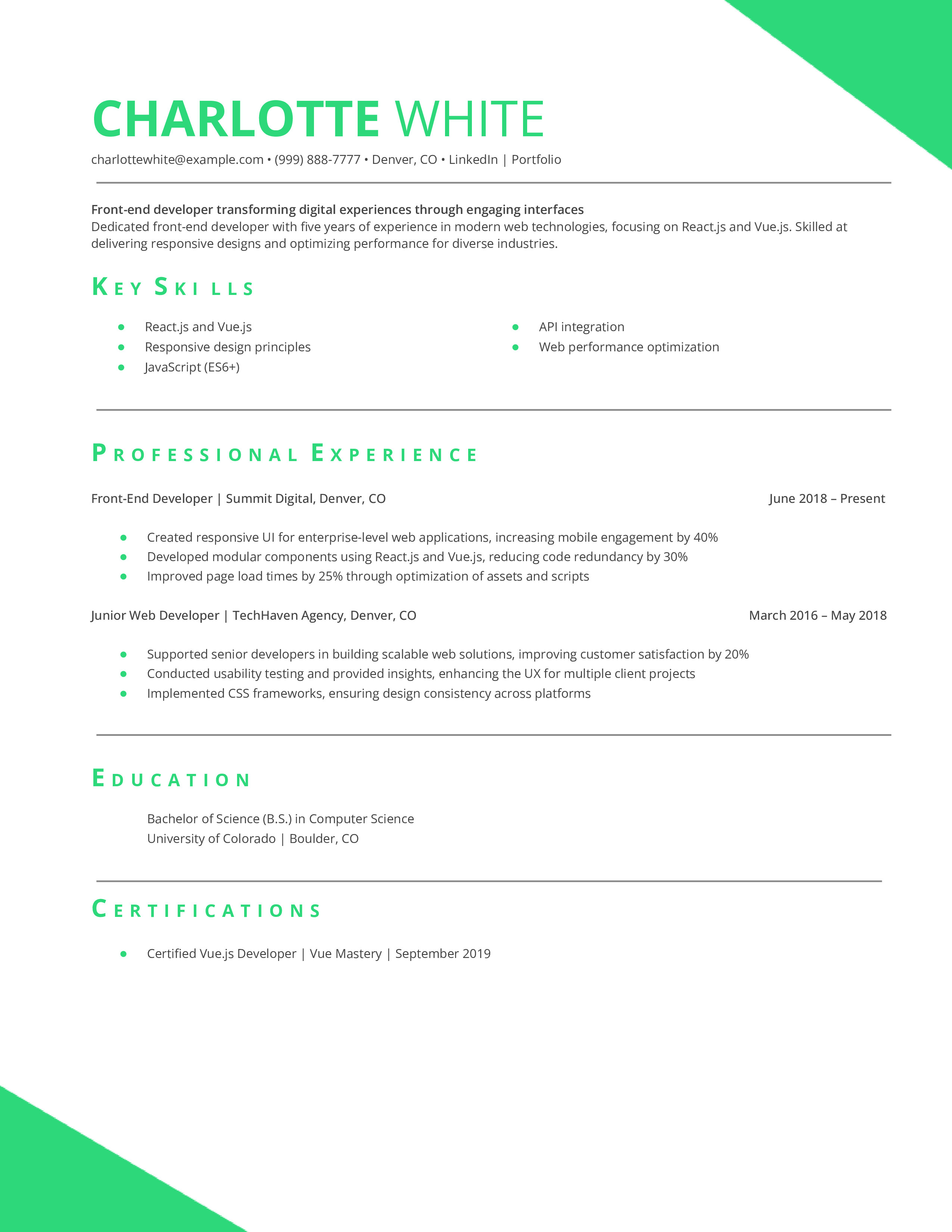 Front-End Developer Resume Example (1)
