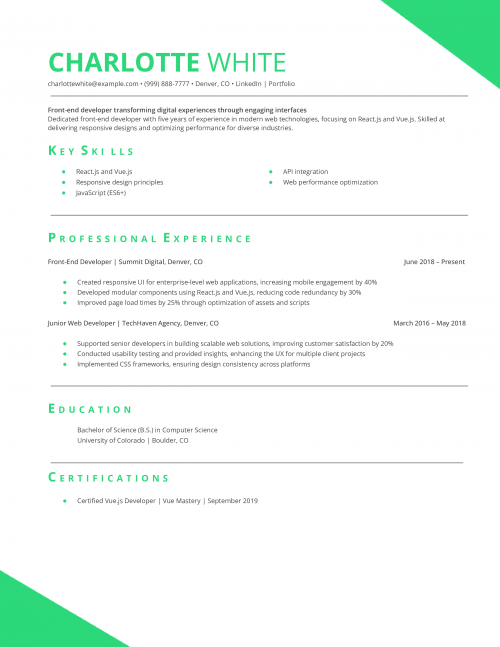 Front-End Developer Resume Example (1)