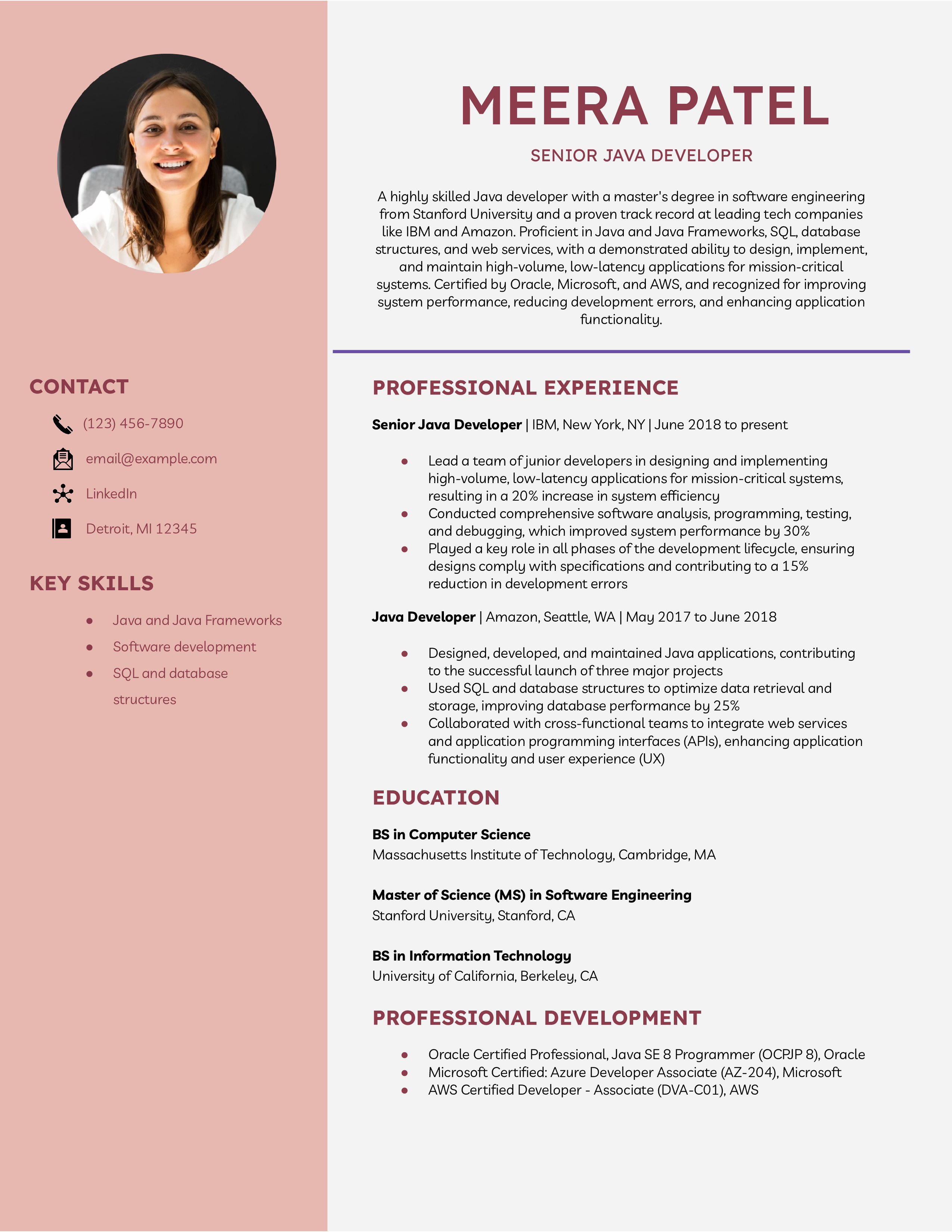 Java Developer Resume Examples and Templates for 2025
