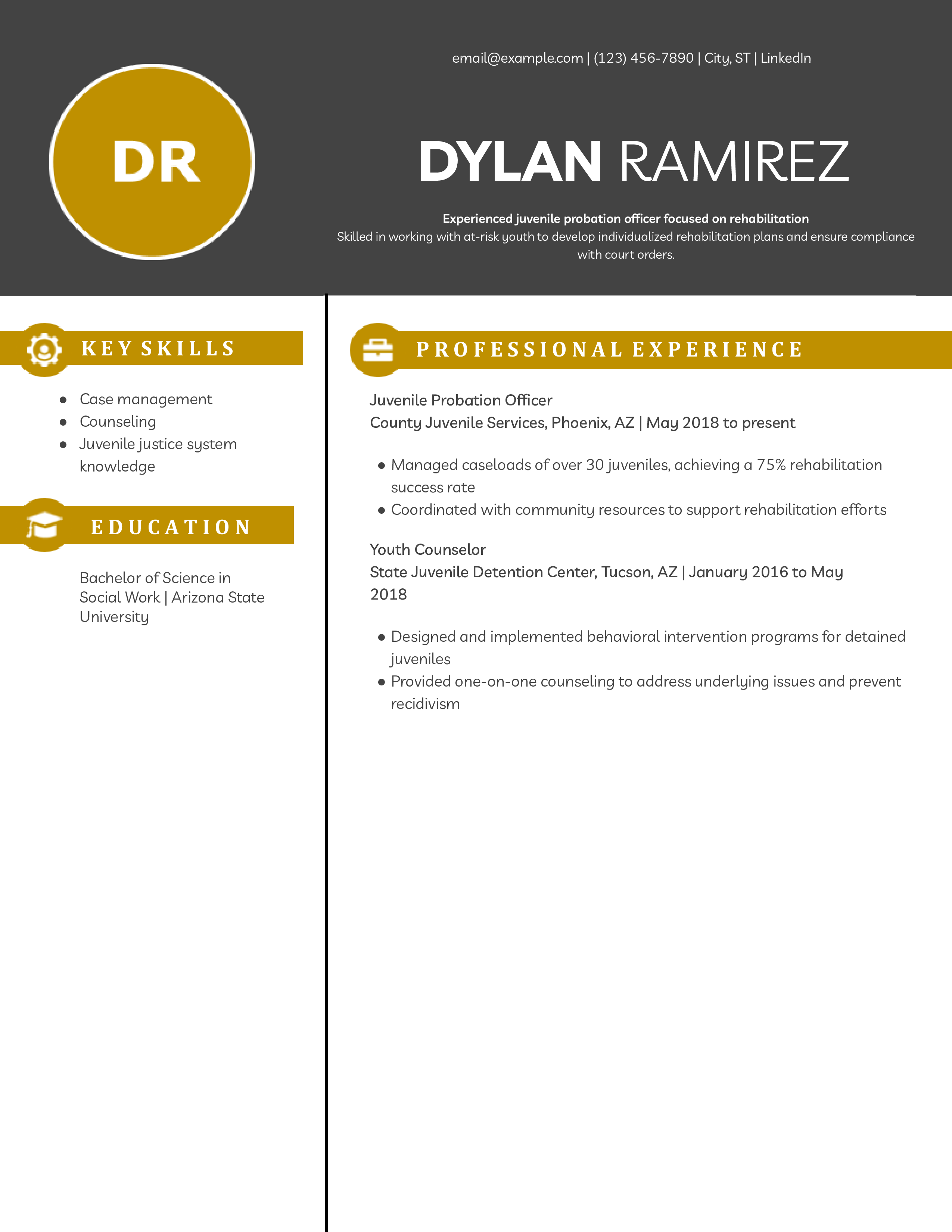 Juvenile Probation Officer Resume Example (file _ make a copy)