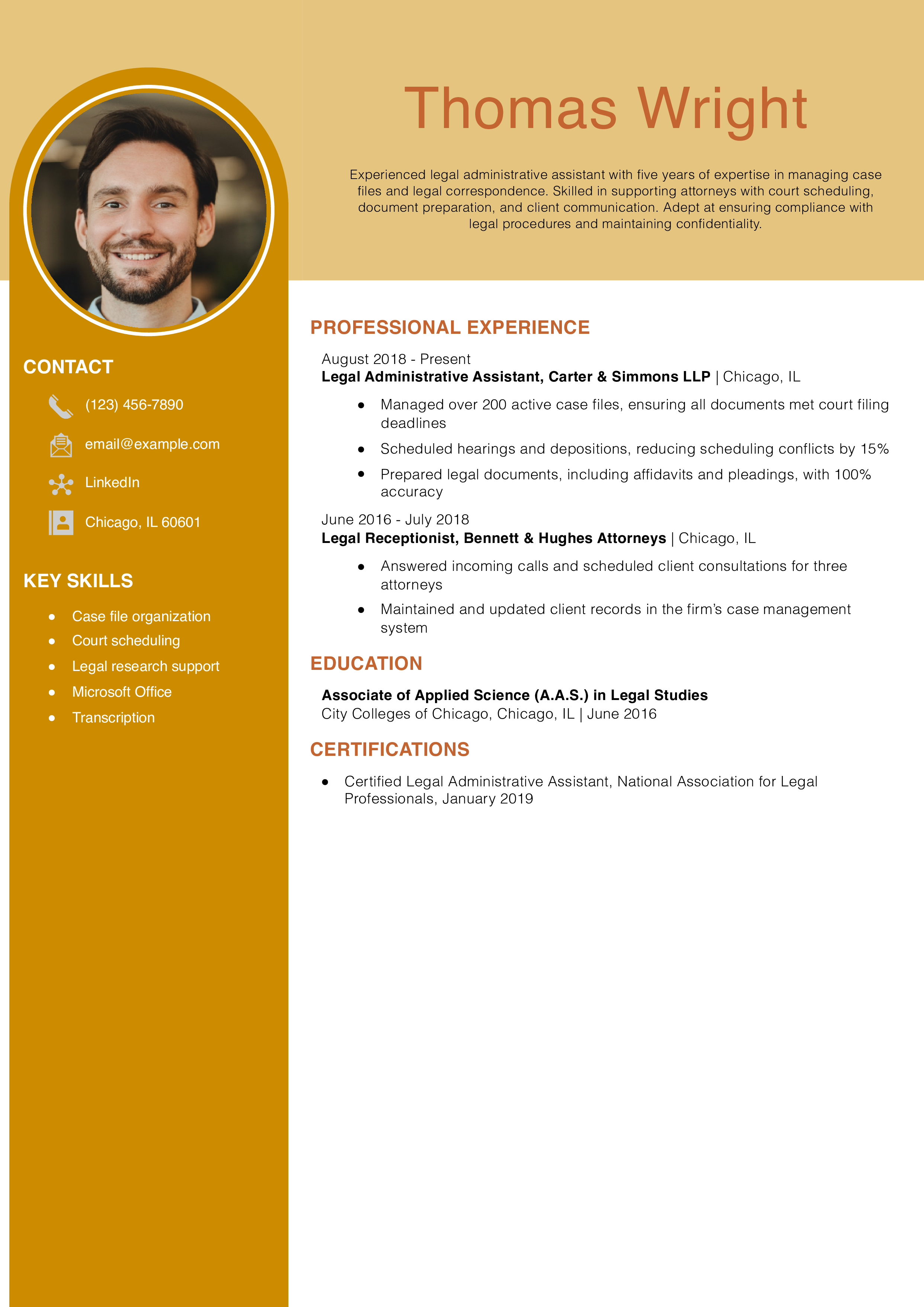 Legal Administrative Assistant Resume Example
