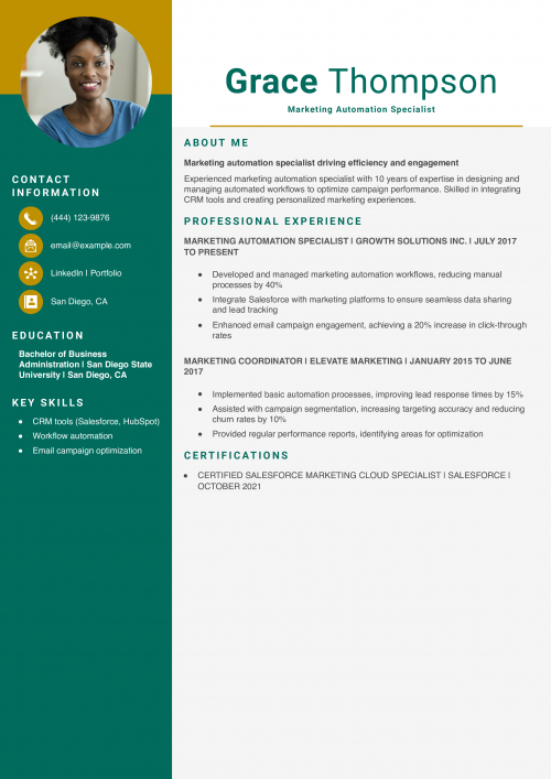 Marketing Automation Specialist Resume