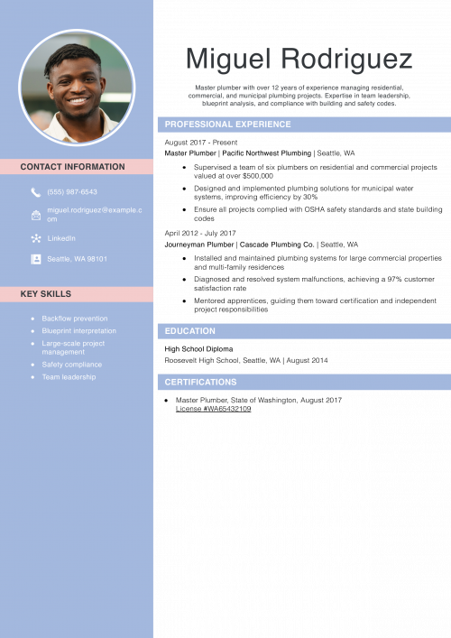 Master Plumber Resume Example4