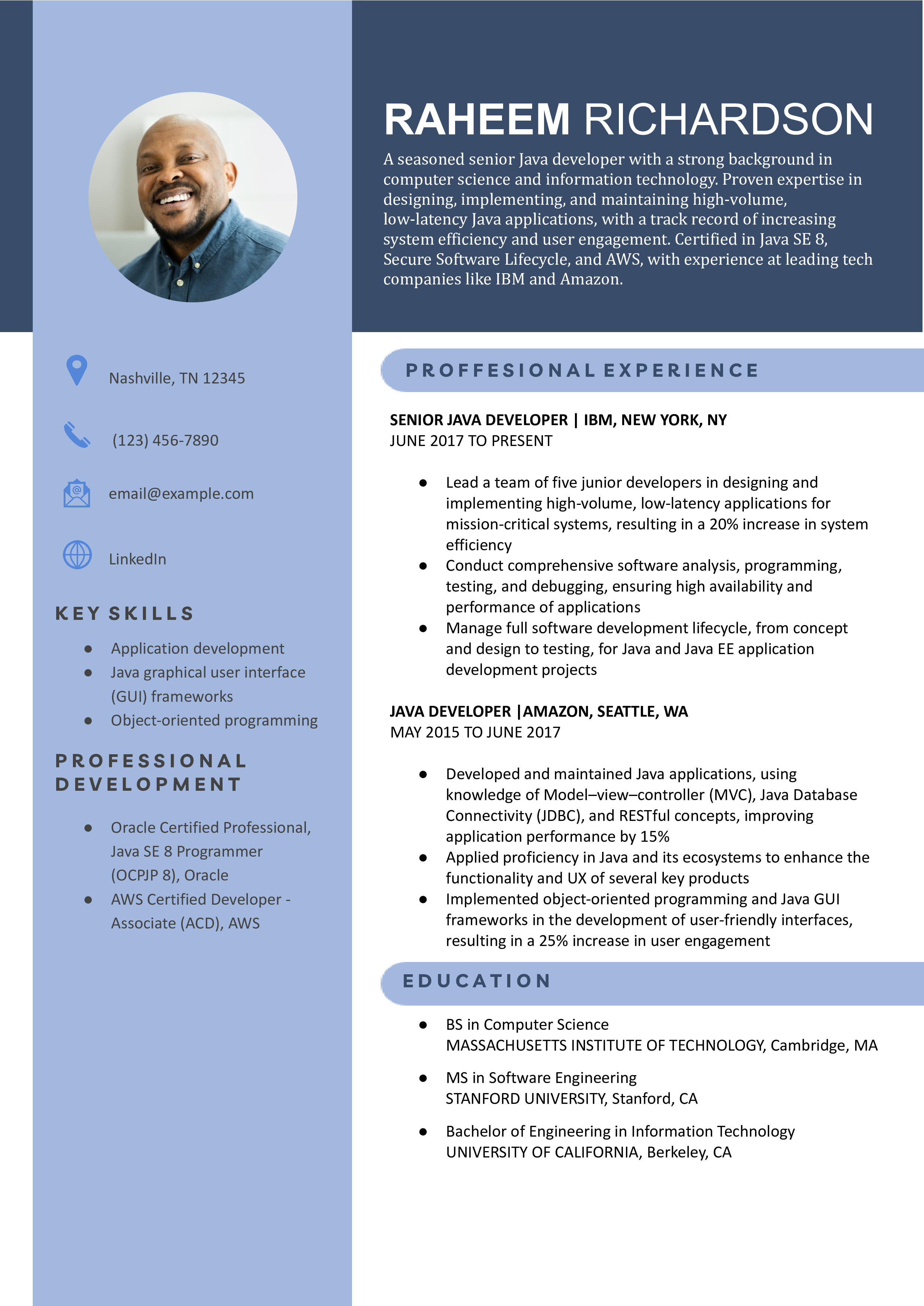 Java Developer Resume Examples and Templates for 2025