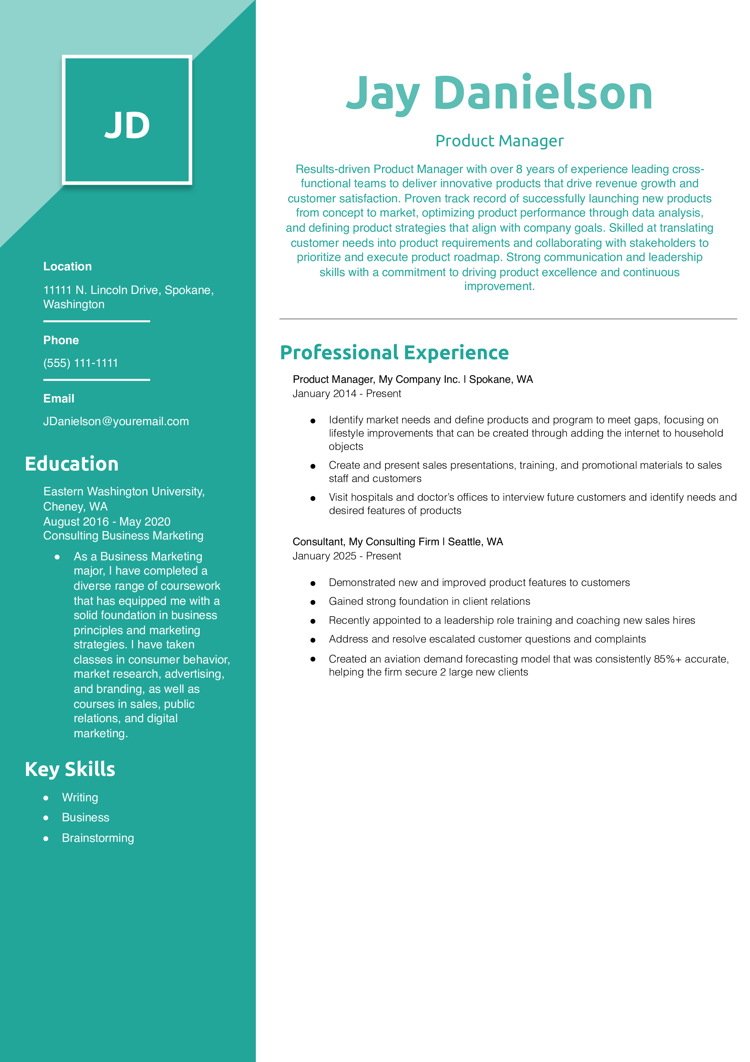 Entry-Level Nursing Resume Example