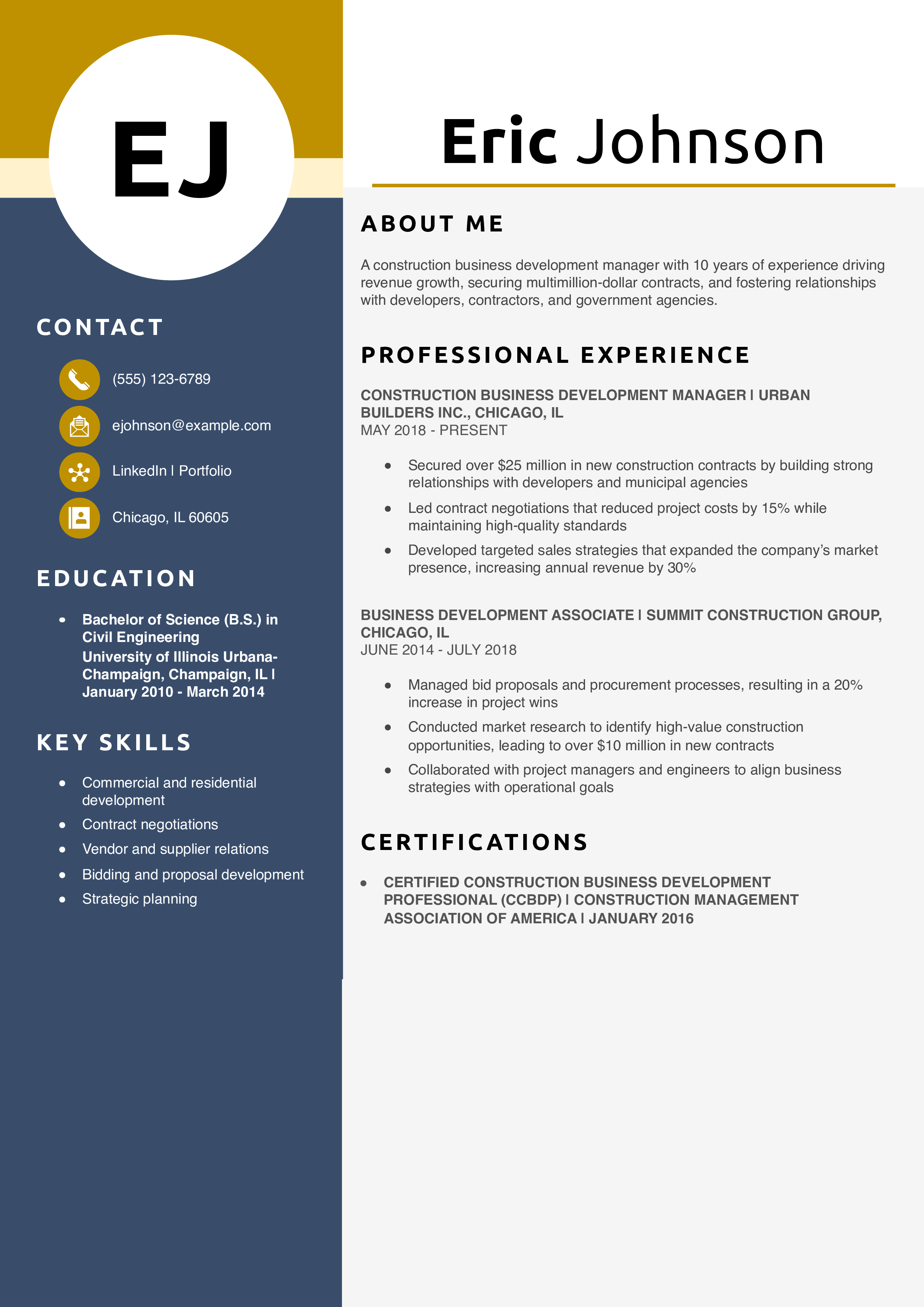 Construction Business Development Manager