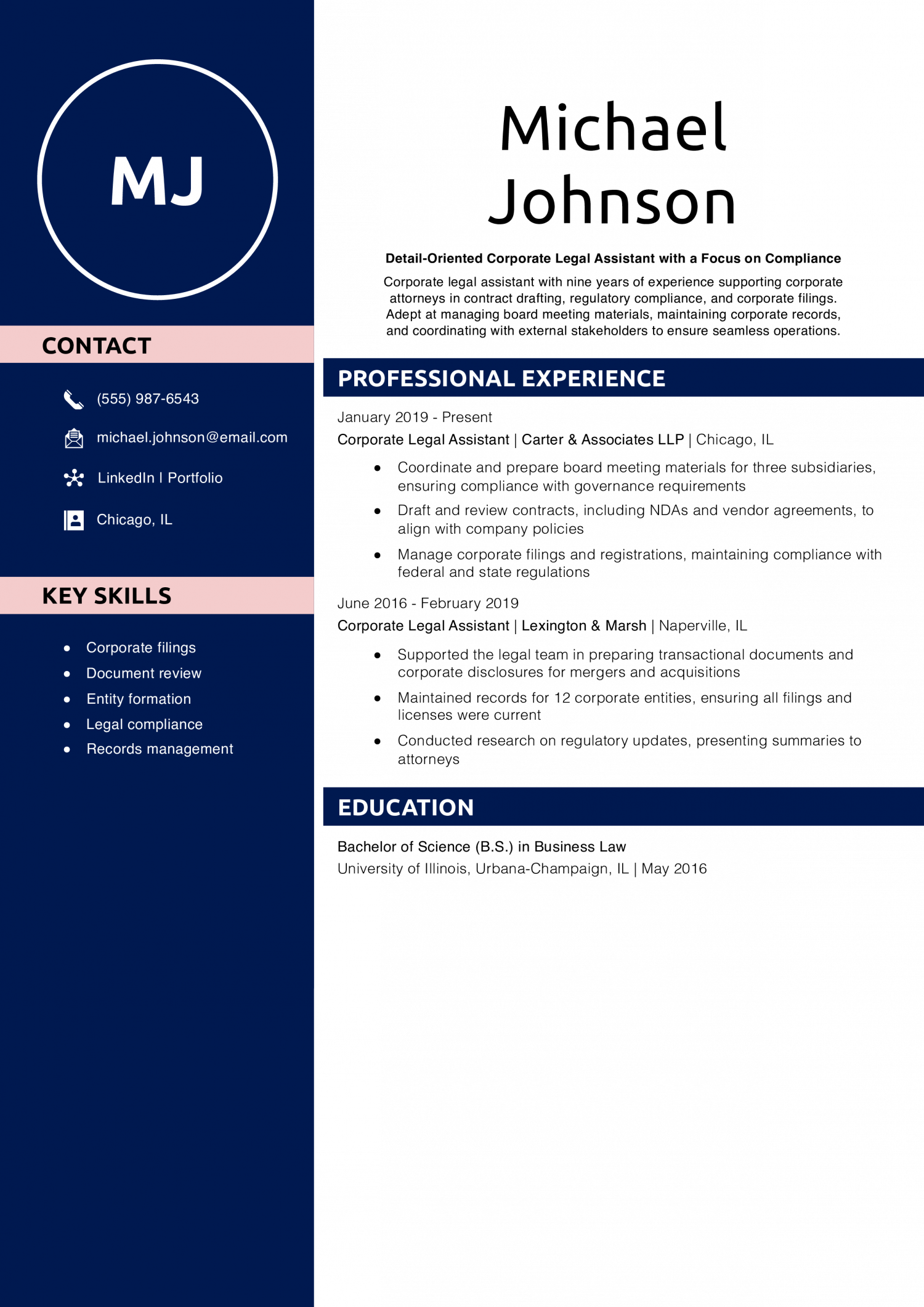 Corporate Legal Assistant