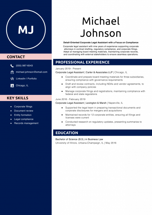 Corporate Legal Assistant