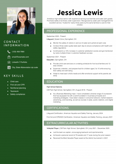 Professional Entry-Level and Student Resume Example