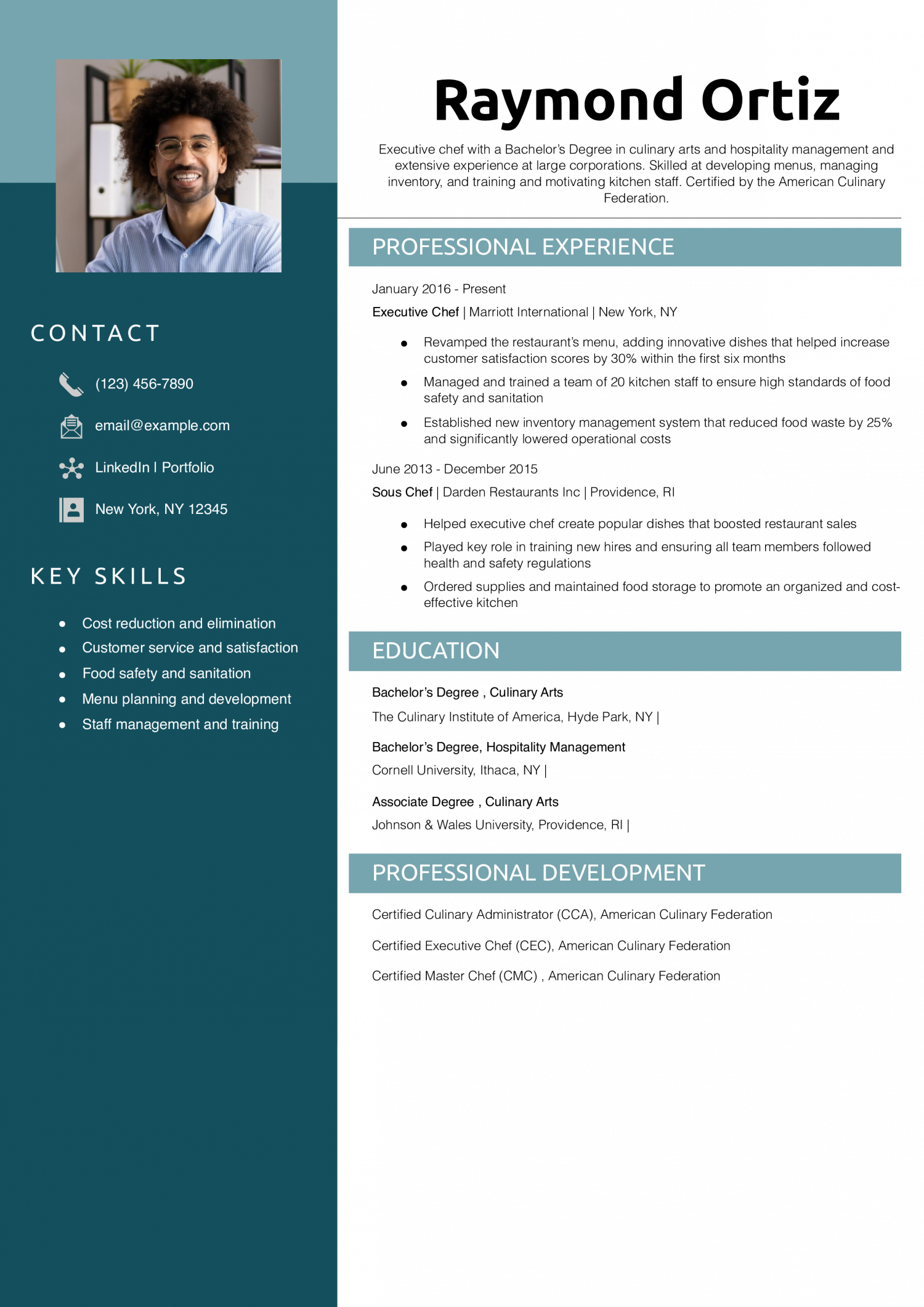  Executive Chef Resume Example