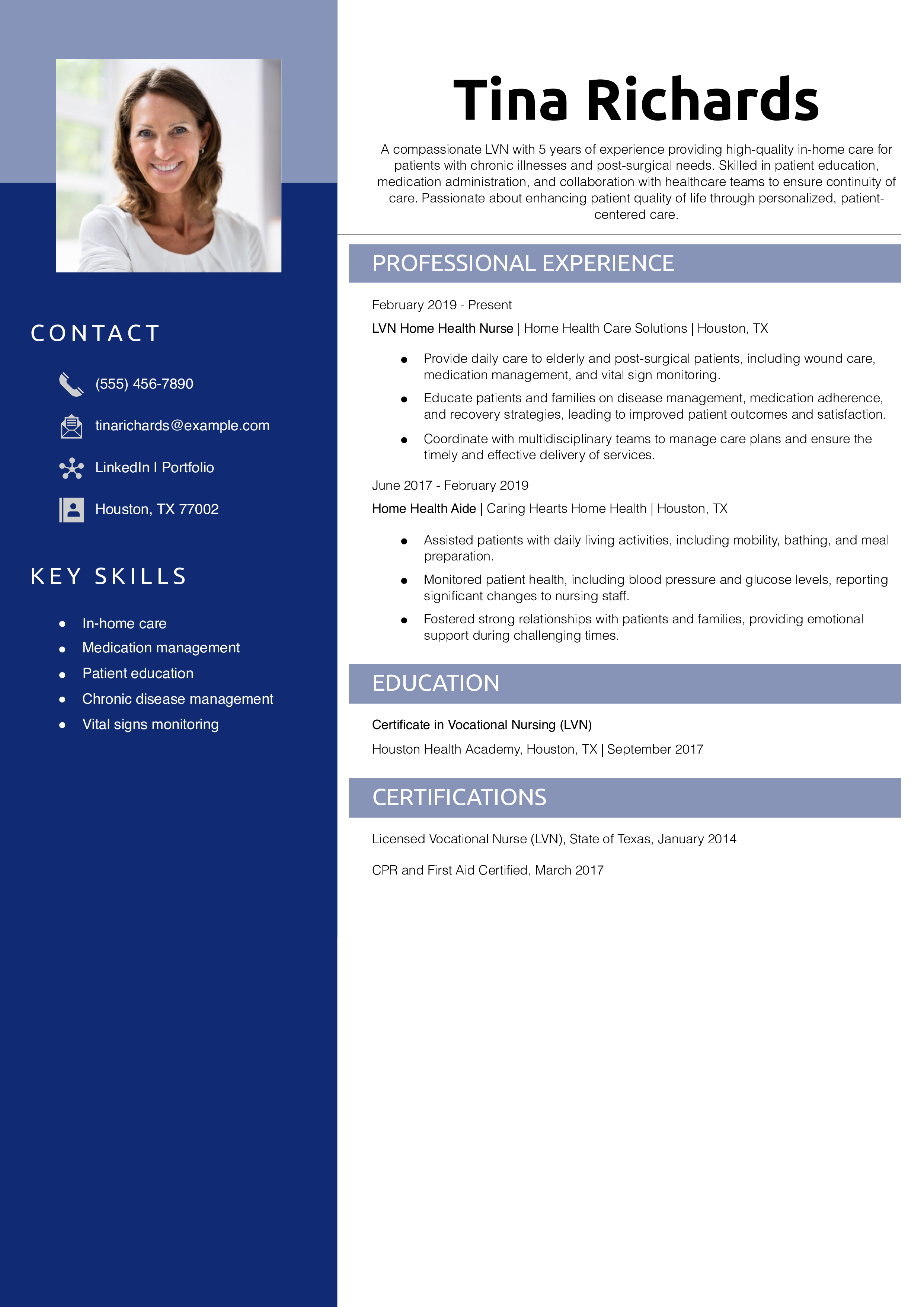 LVN Home Health Resume Example