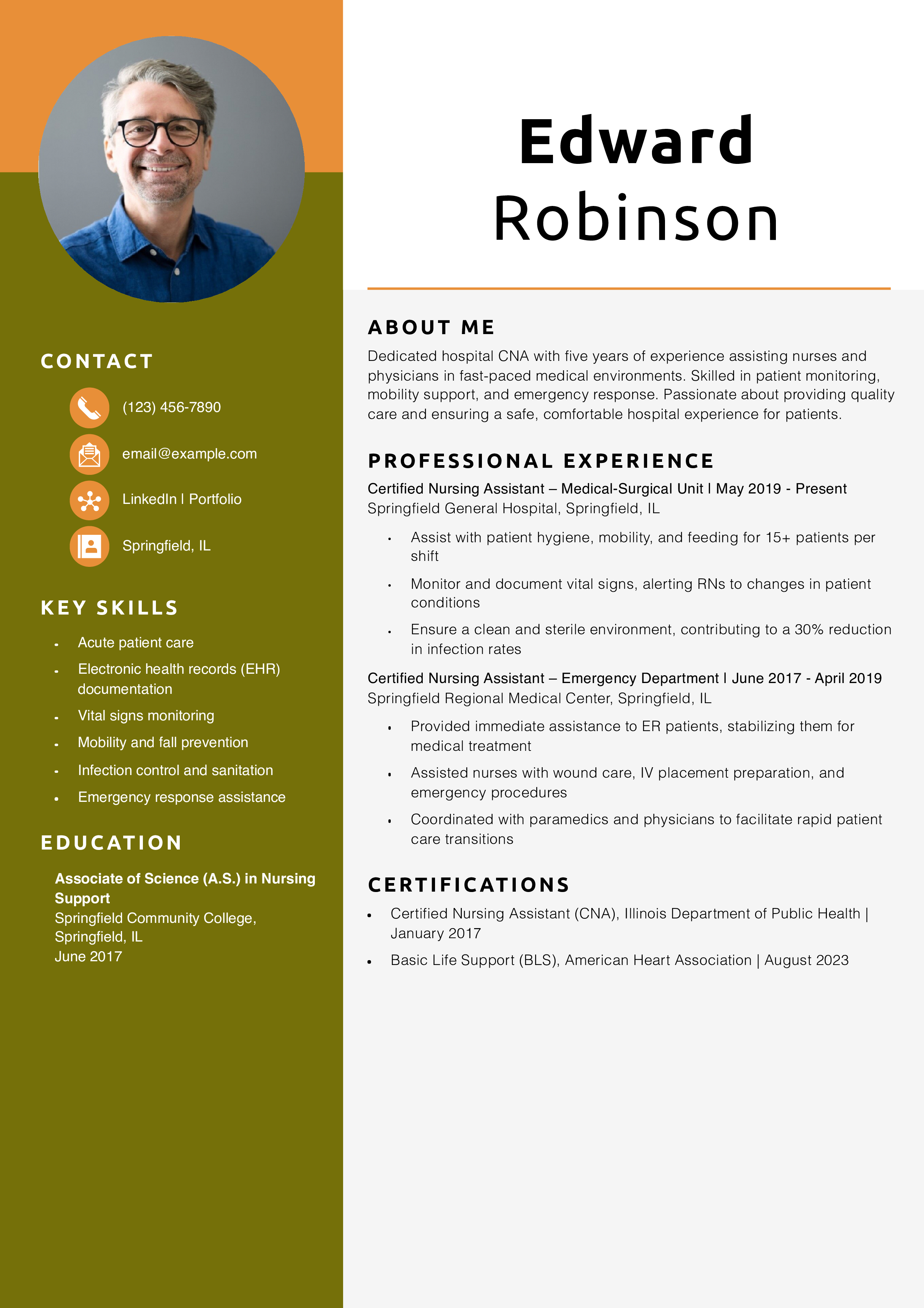 Hospital CNA Resume