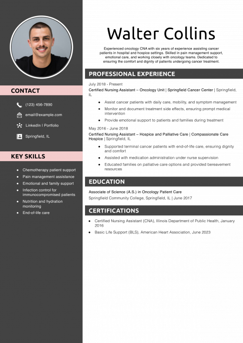 Oncology CNA Resume