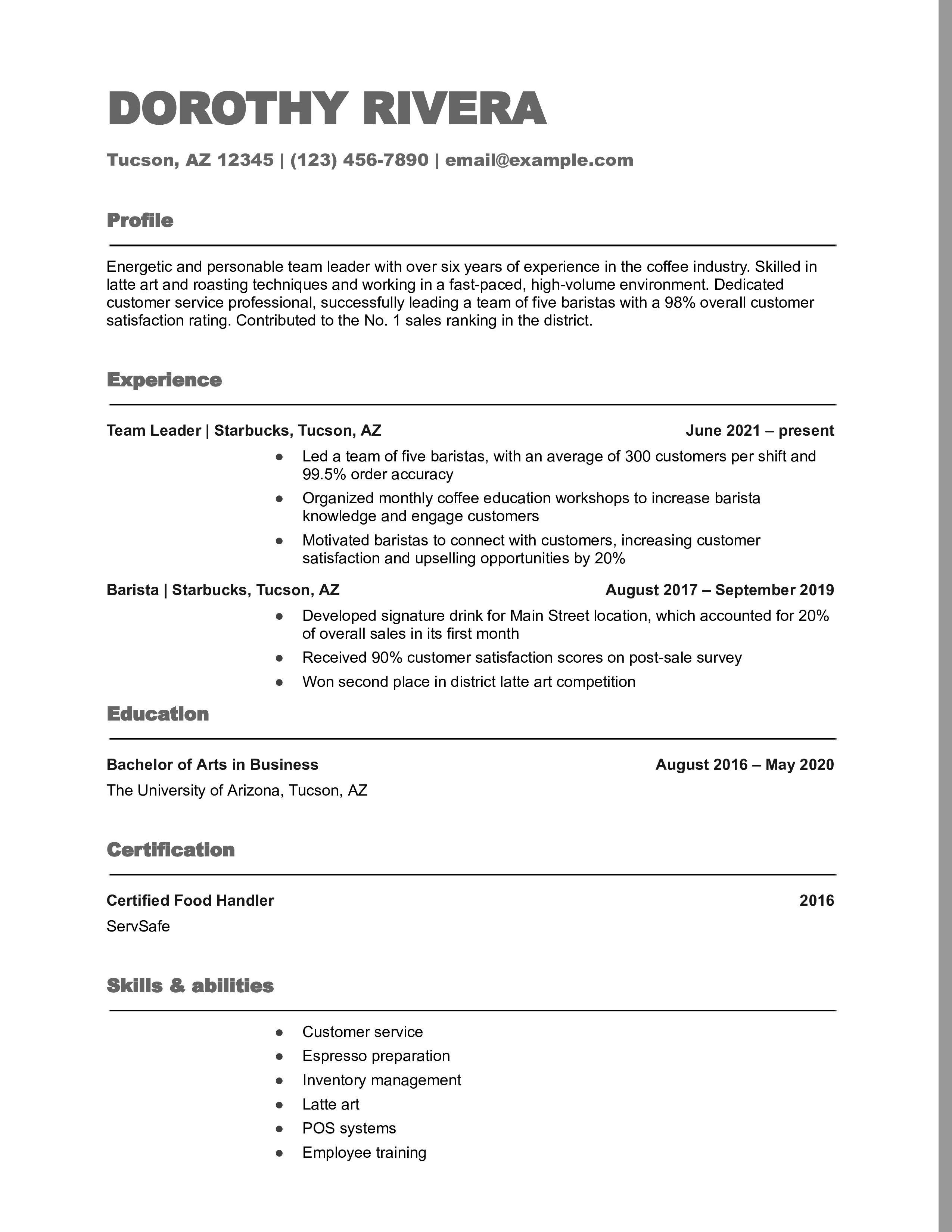General (Universal) Resume Template