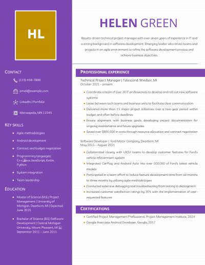 3 Best Tech Resume Templates and Examples for 2025