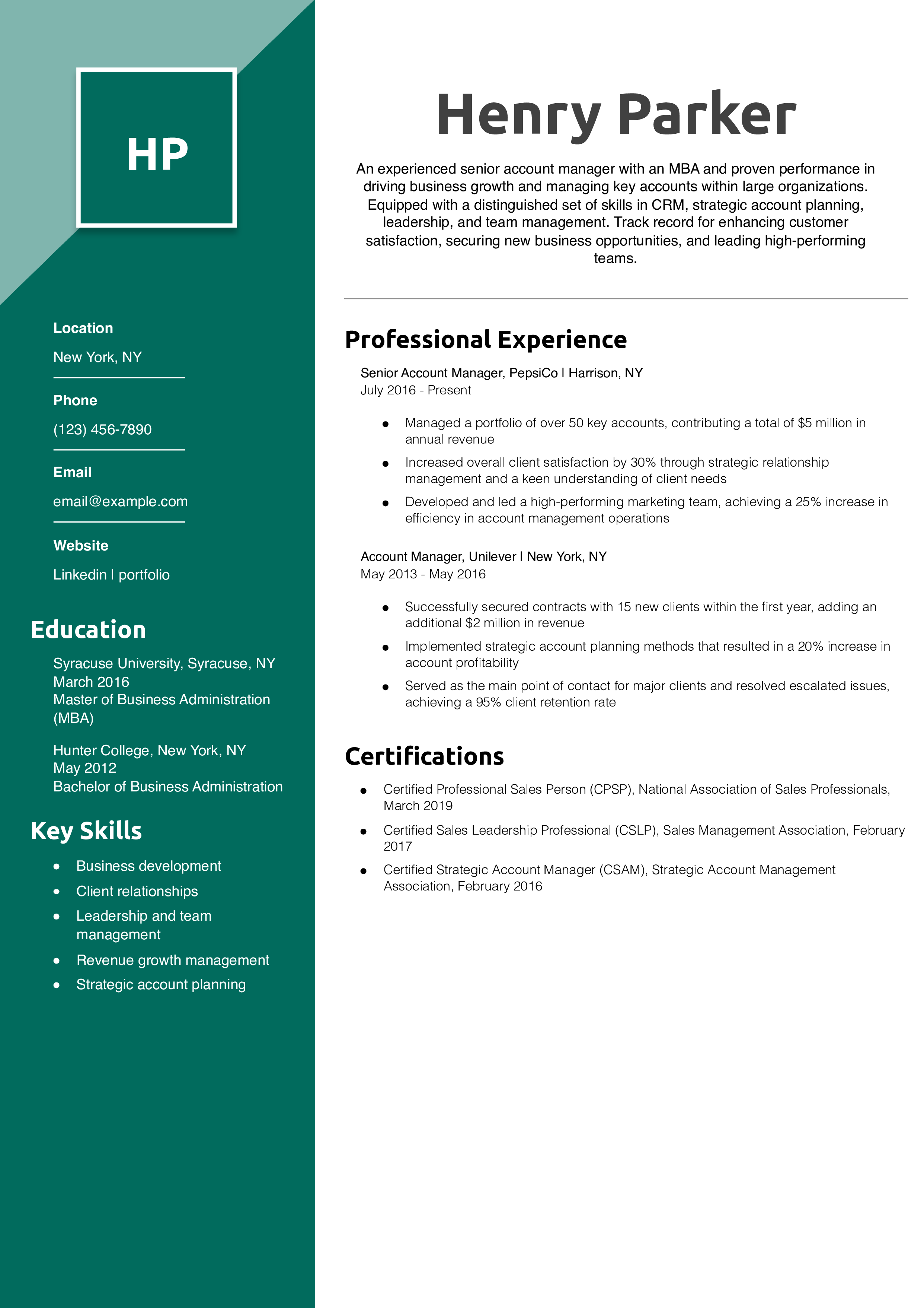 Account Manager Resume Examples and Templates