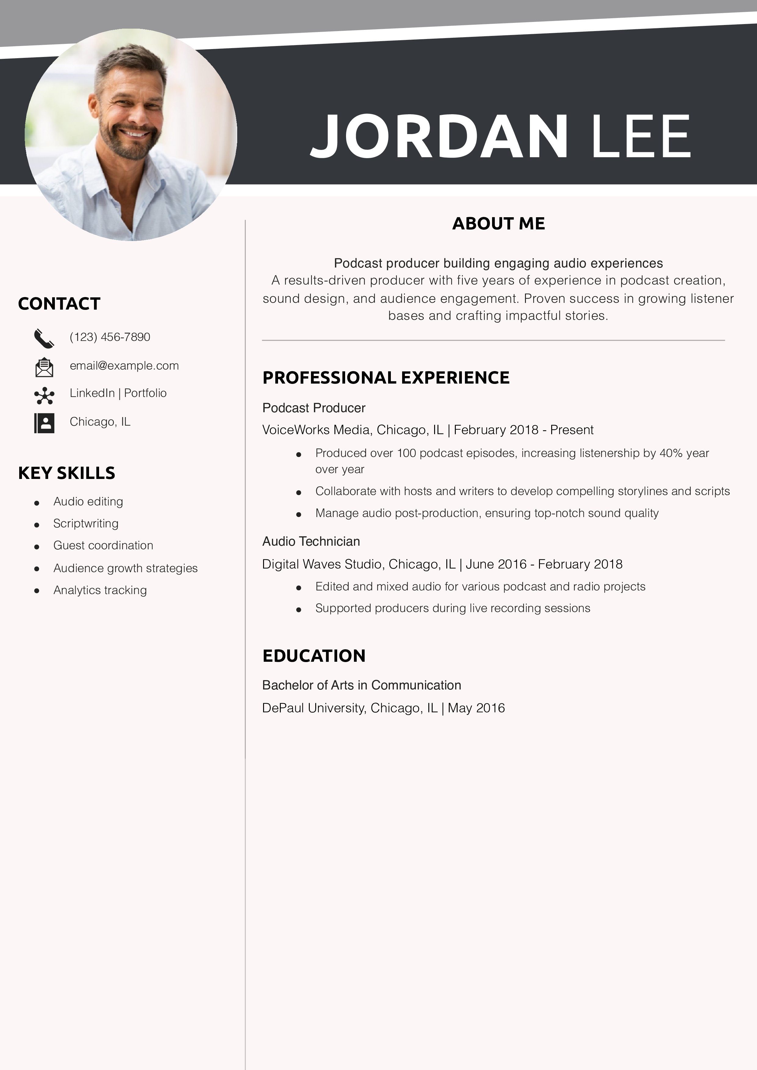 Podcast producer resume