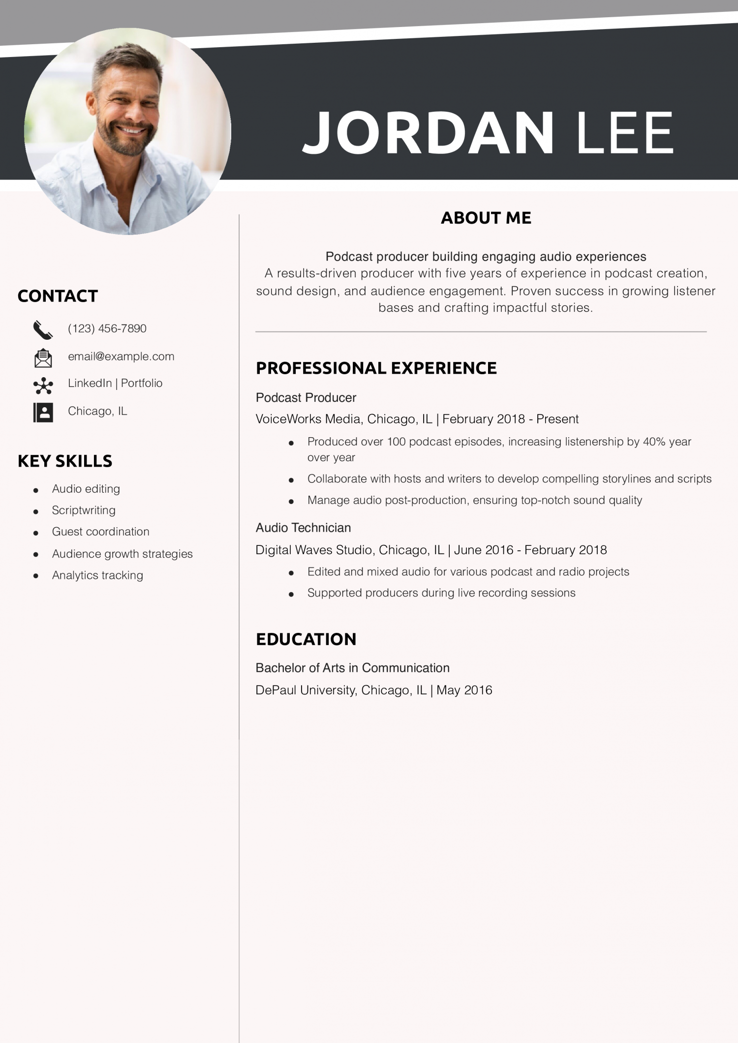 Podcast producer resume