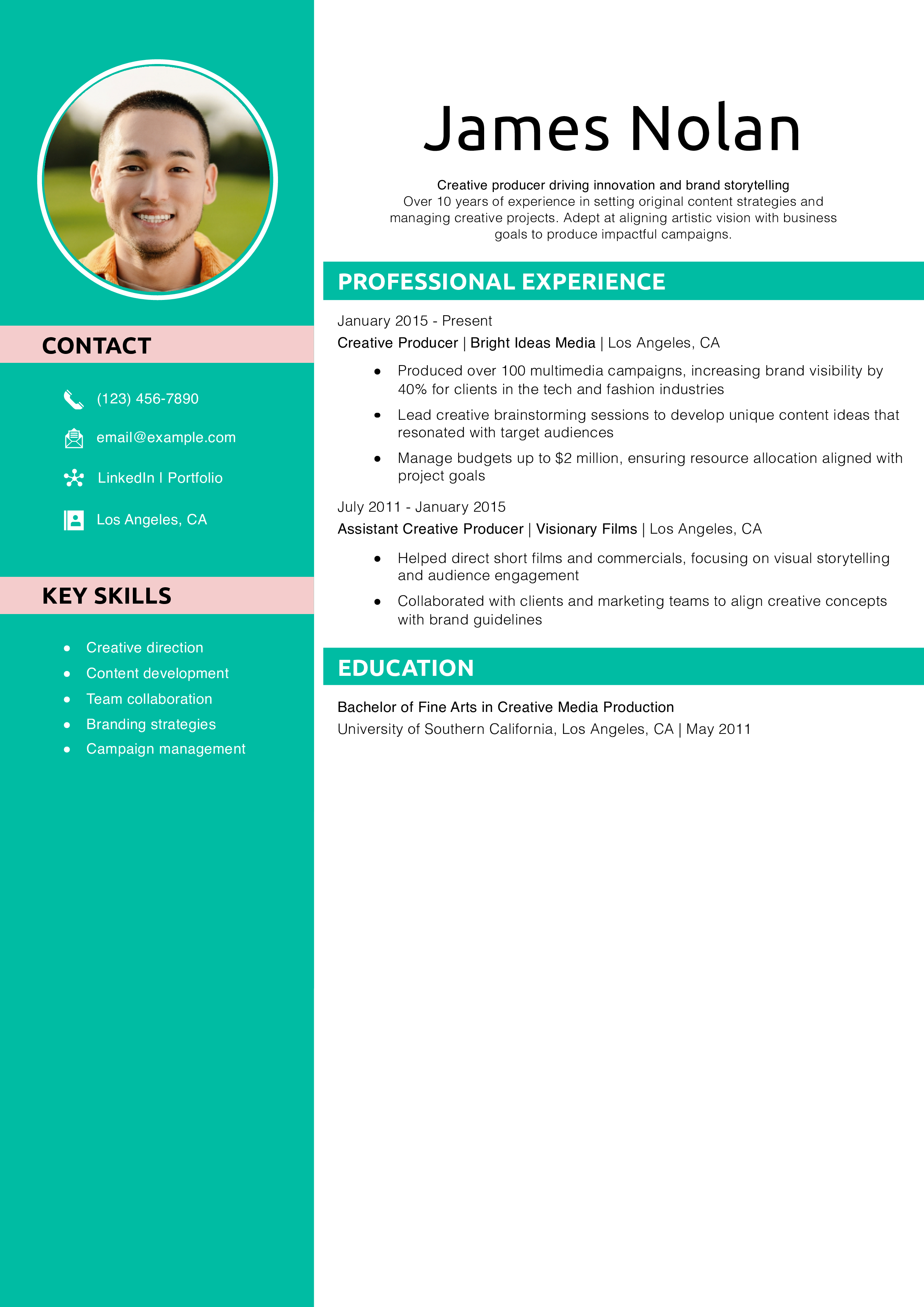 Creative producer resume