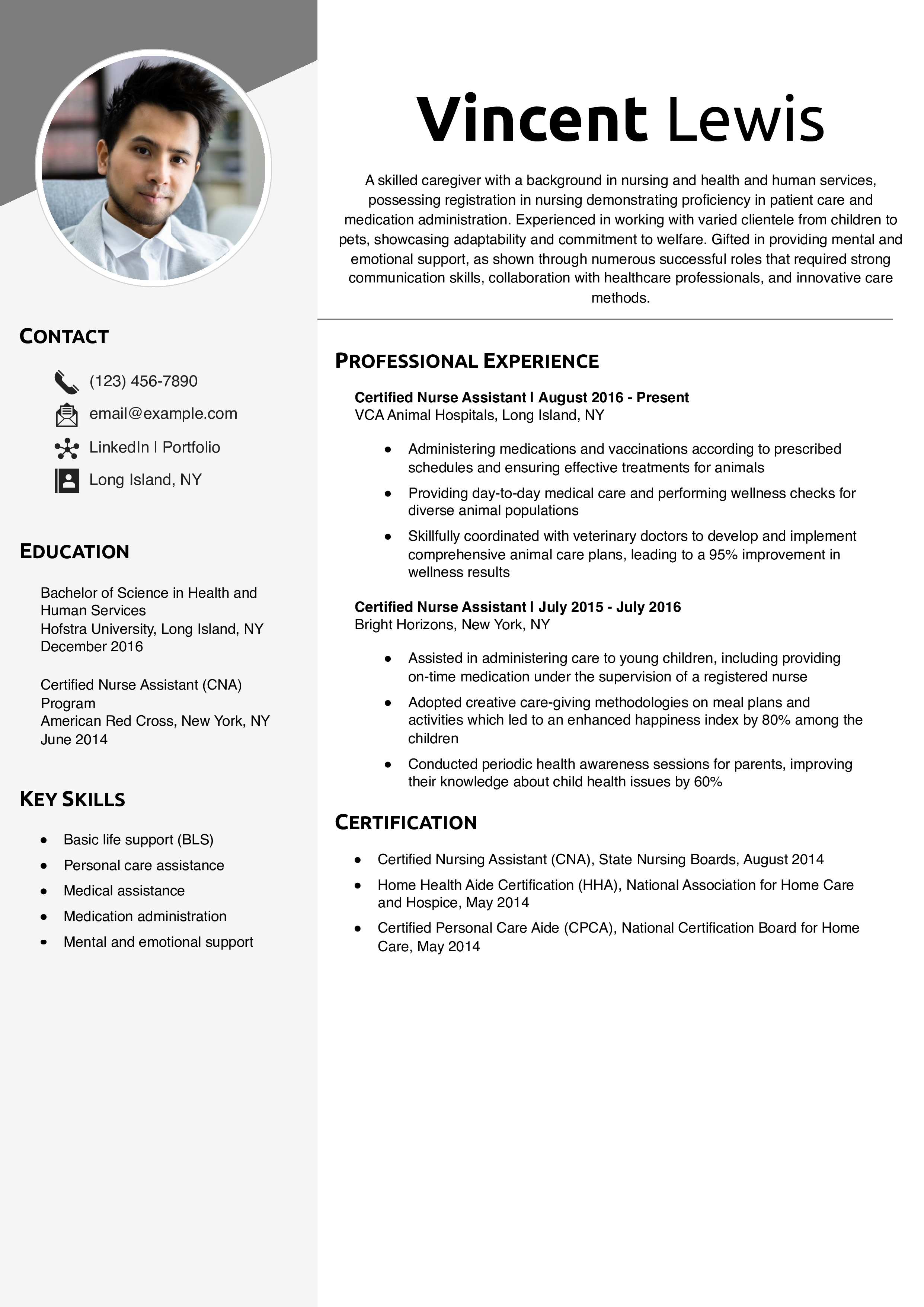 Mid-level Caregiver Resume Example