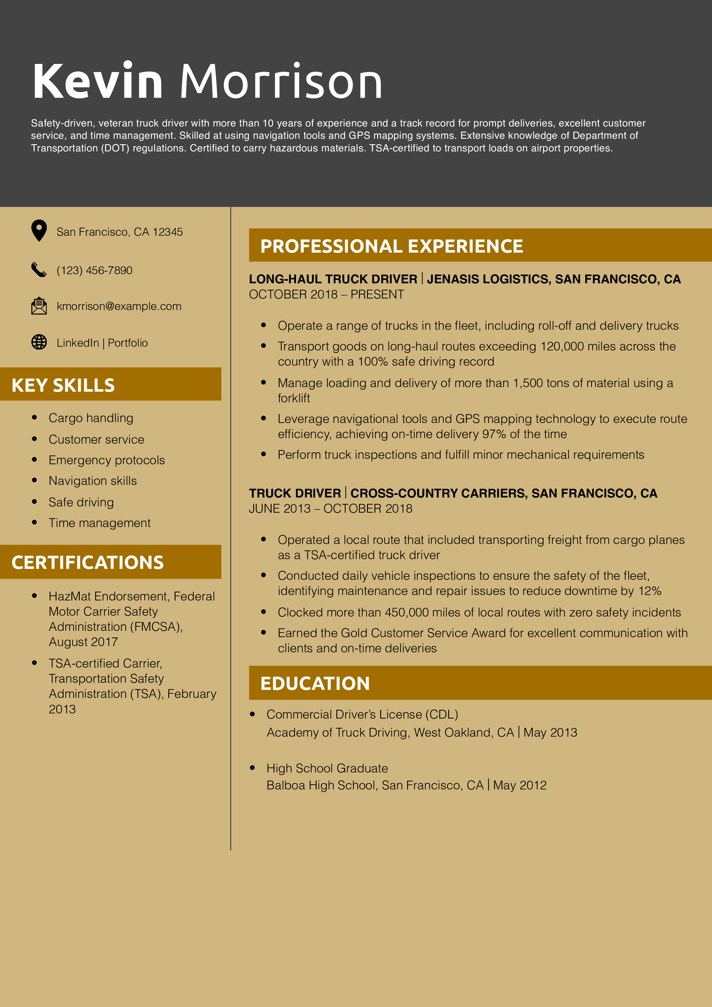 Senior-Level Truck Driver