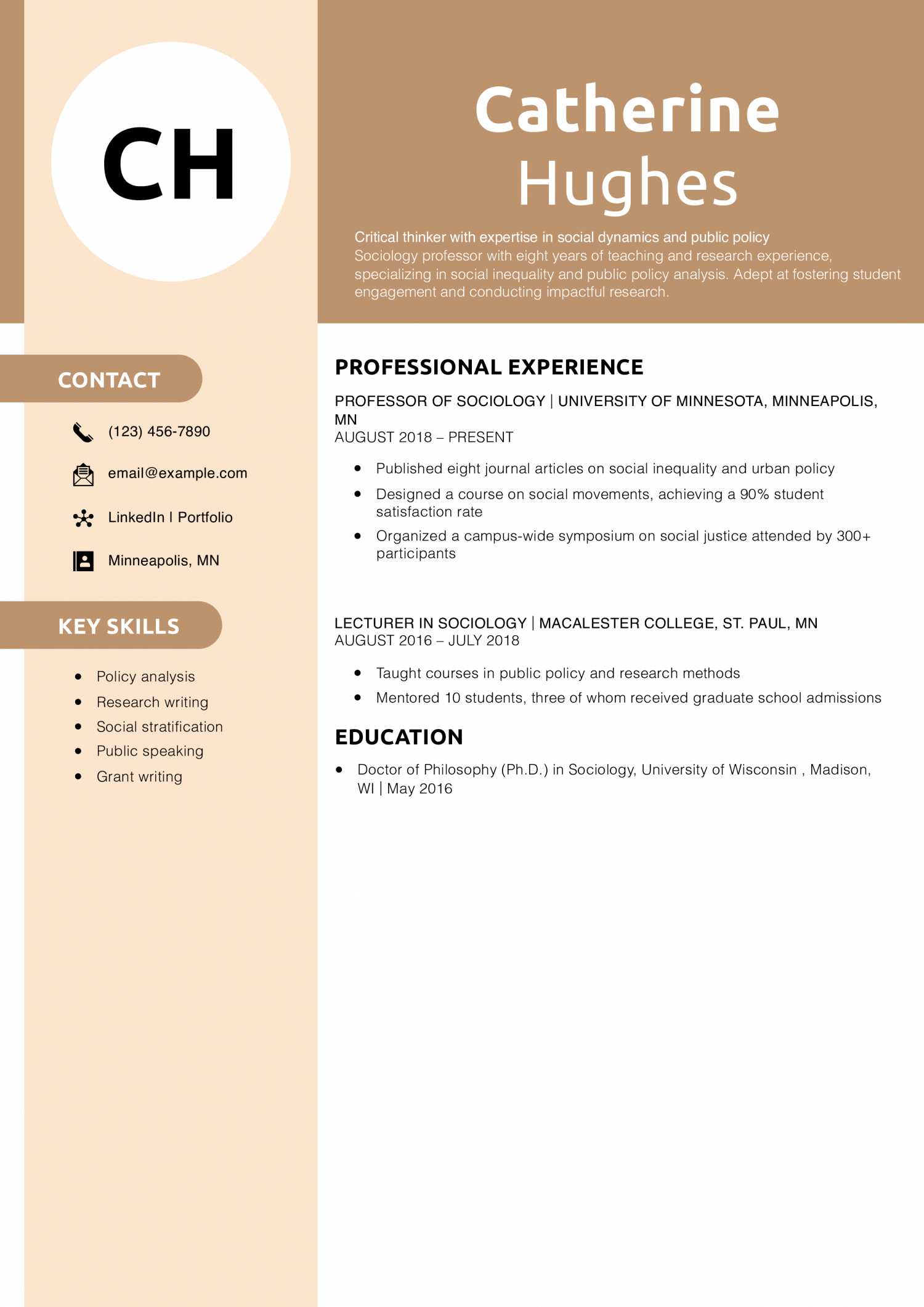 Sociology Professor Resume