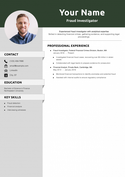 Fraud Investigator Resume Example