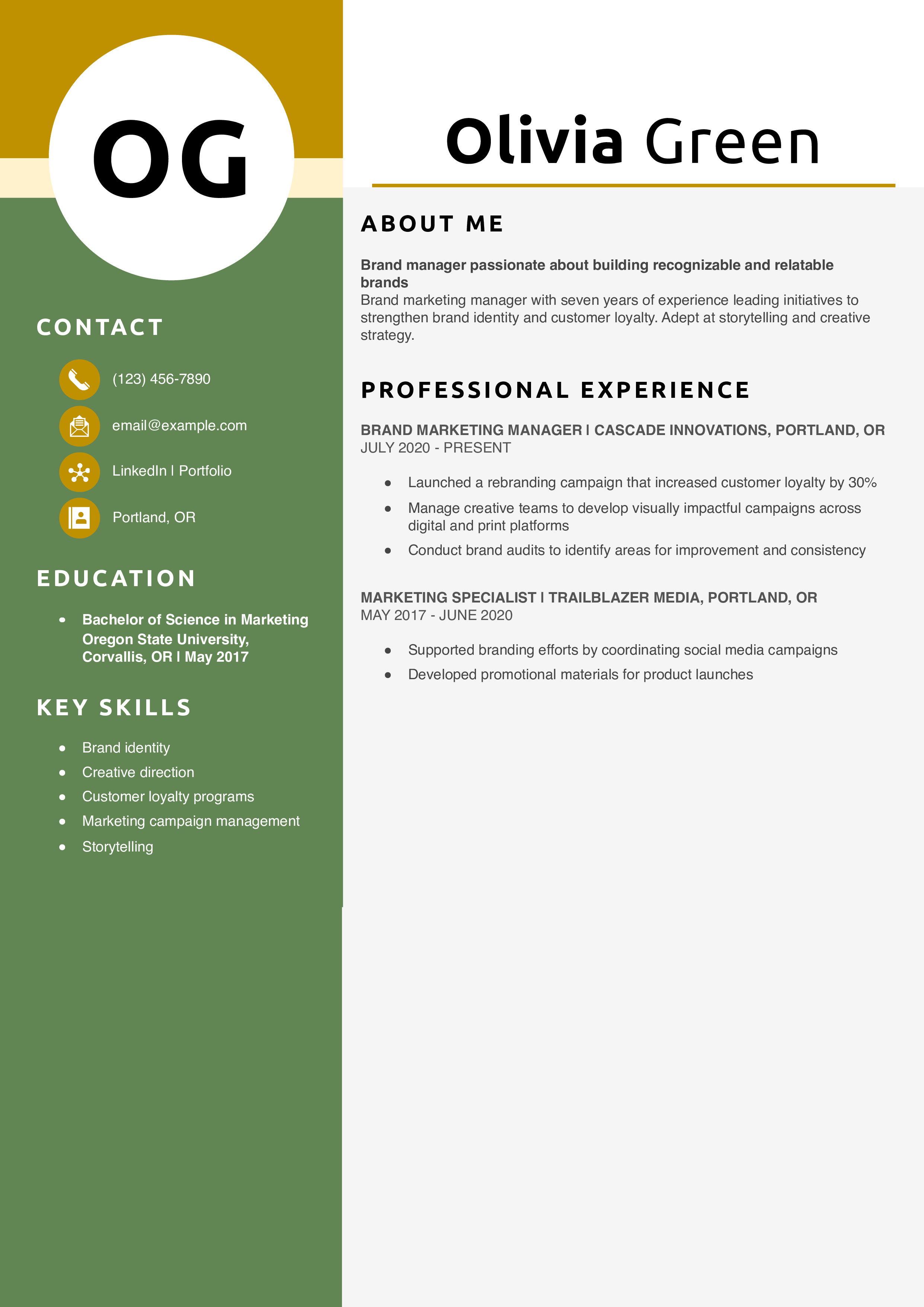 Brand Marketing Manager Resume