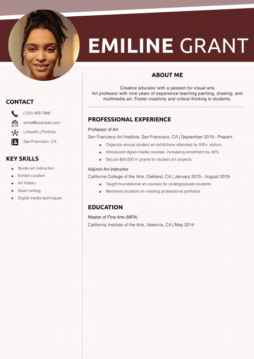 Art Professor Resume