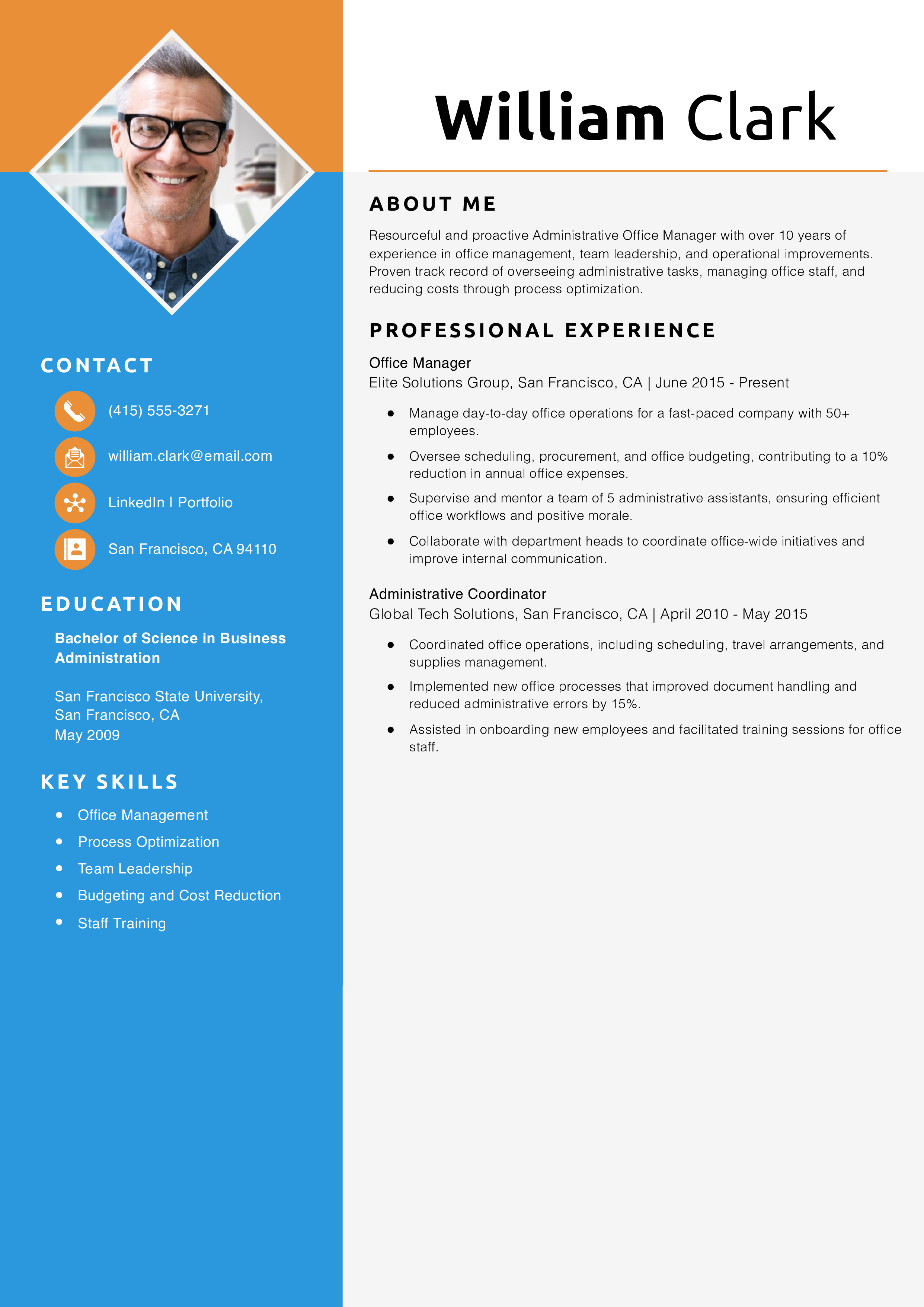Administrative Office Manager Resume Example