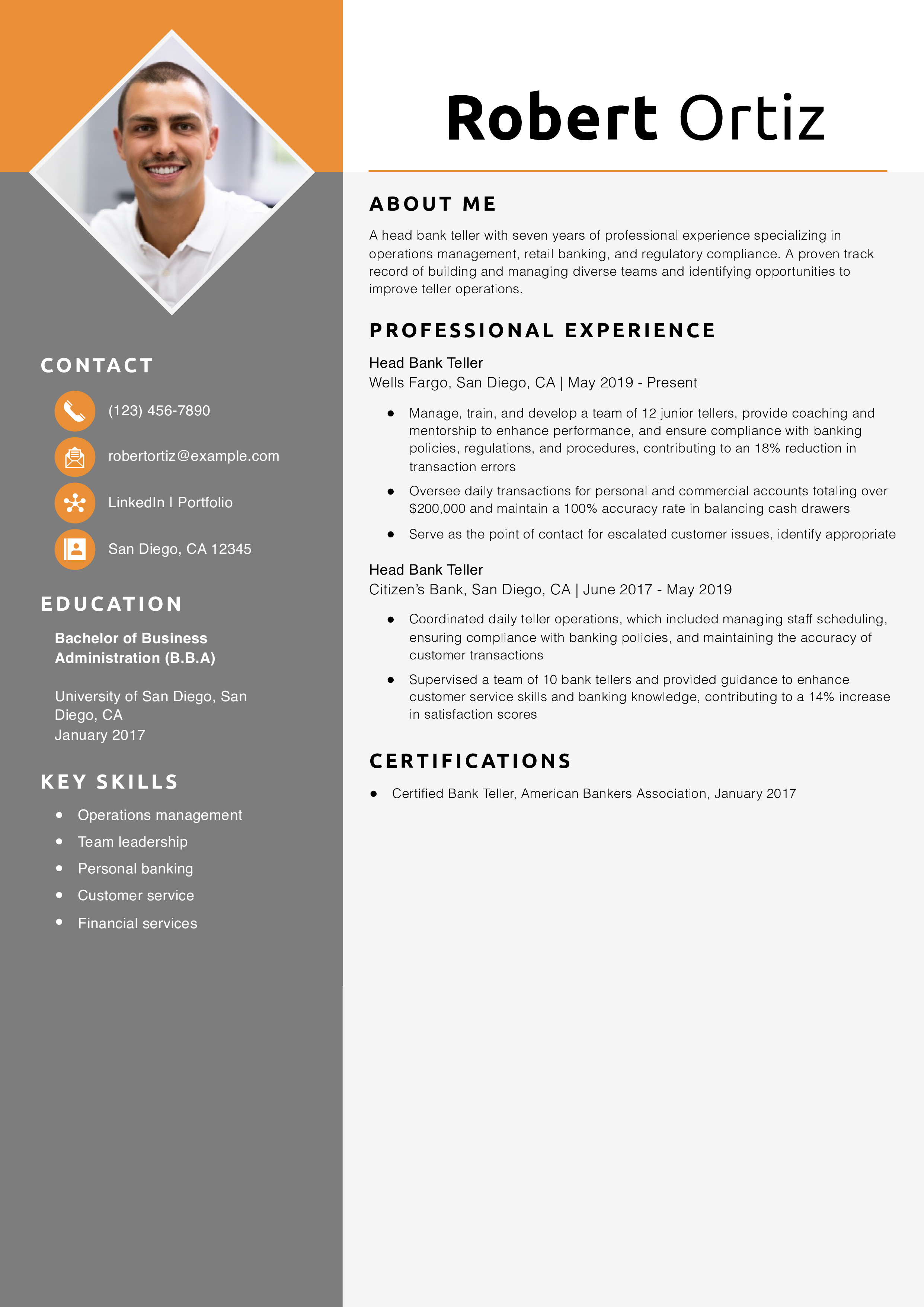 Mid-level Bank Teller