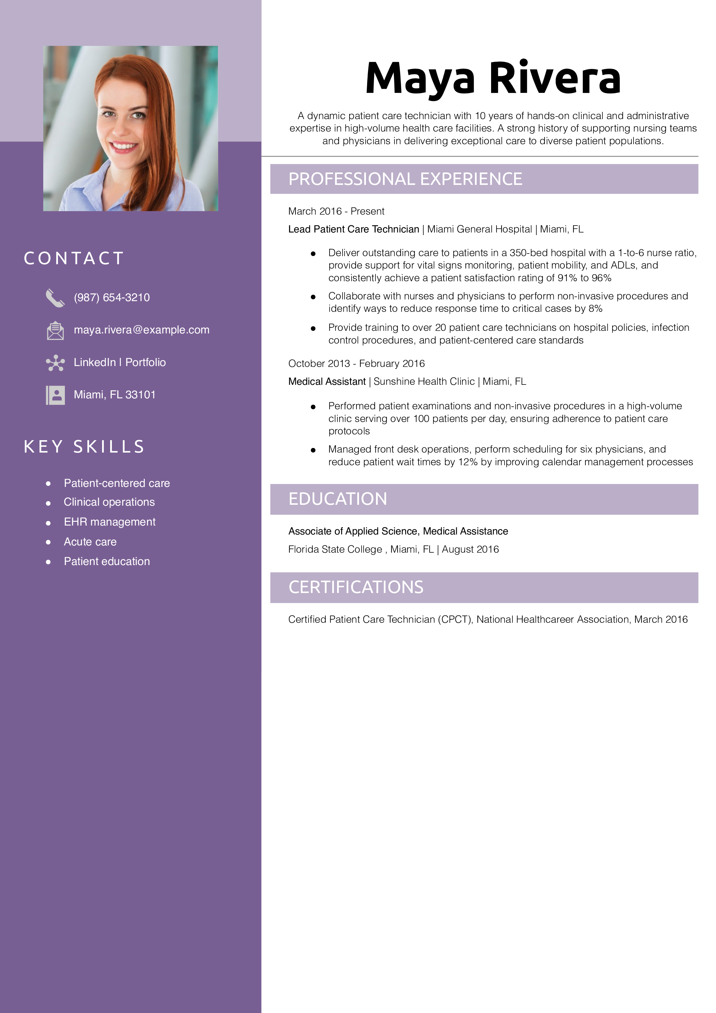 Lead Patient Care Technician